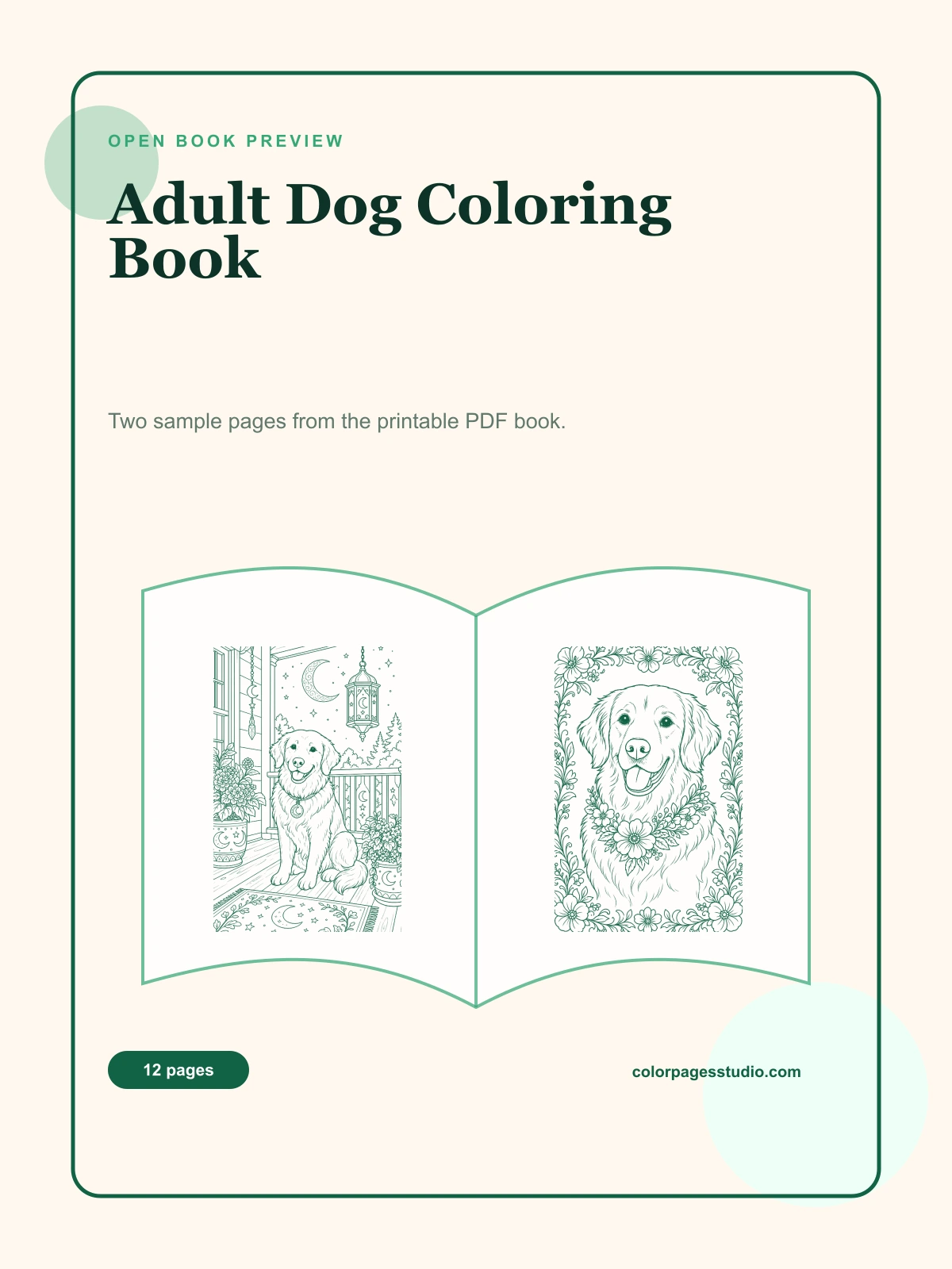 Adult Dog Coloring Book cover