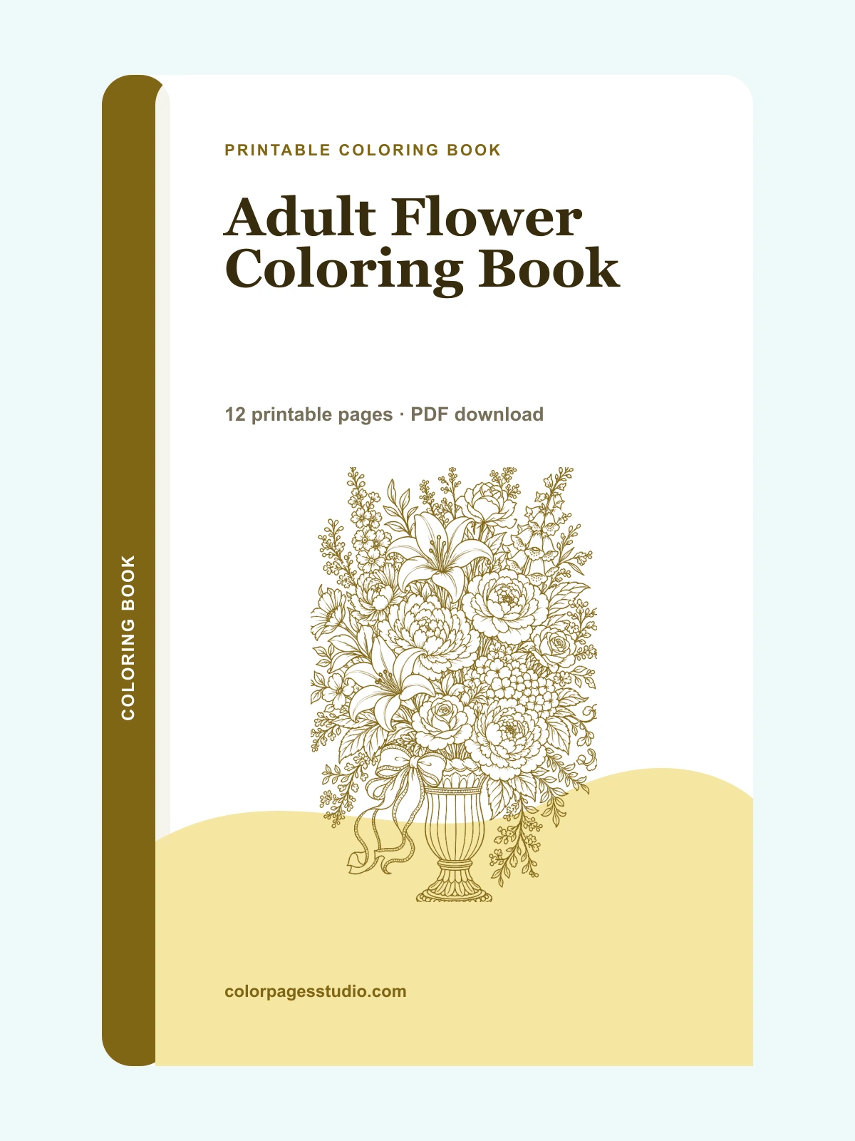 Adult Flower Coloring Book cover