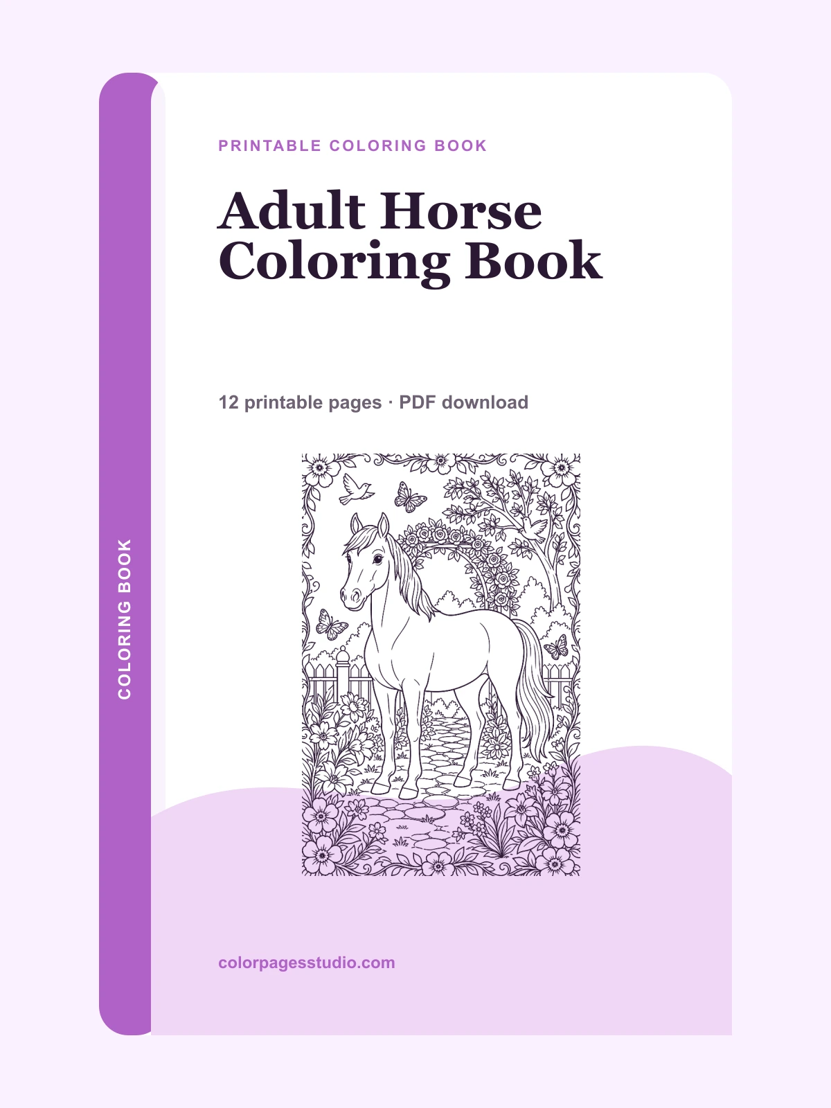 Adult Horse Coloring Book cover