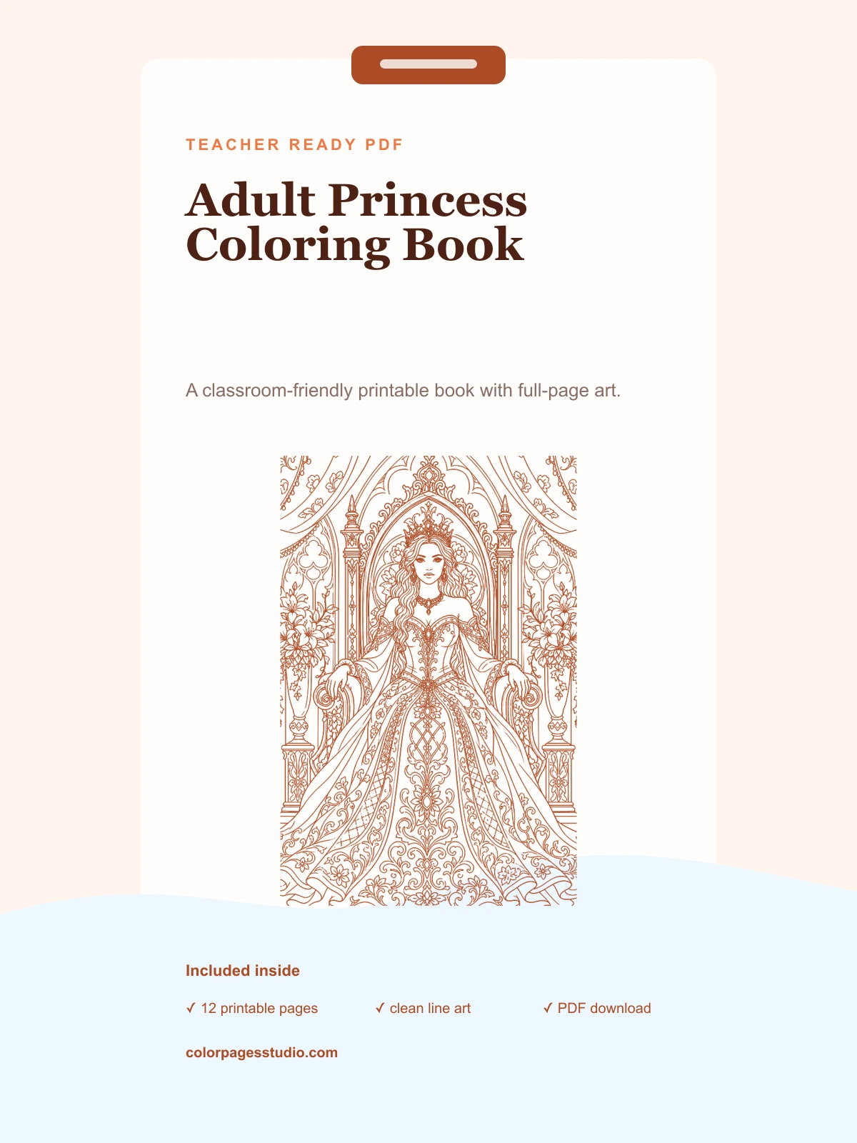 Adult Princess Coloring Book cover