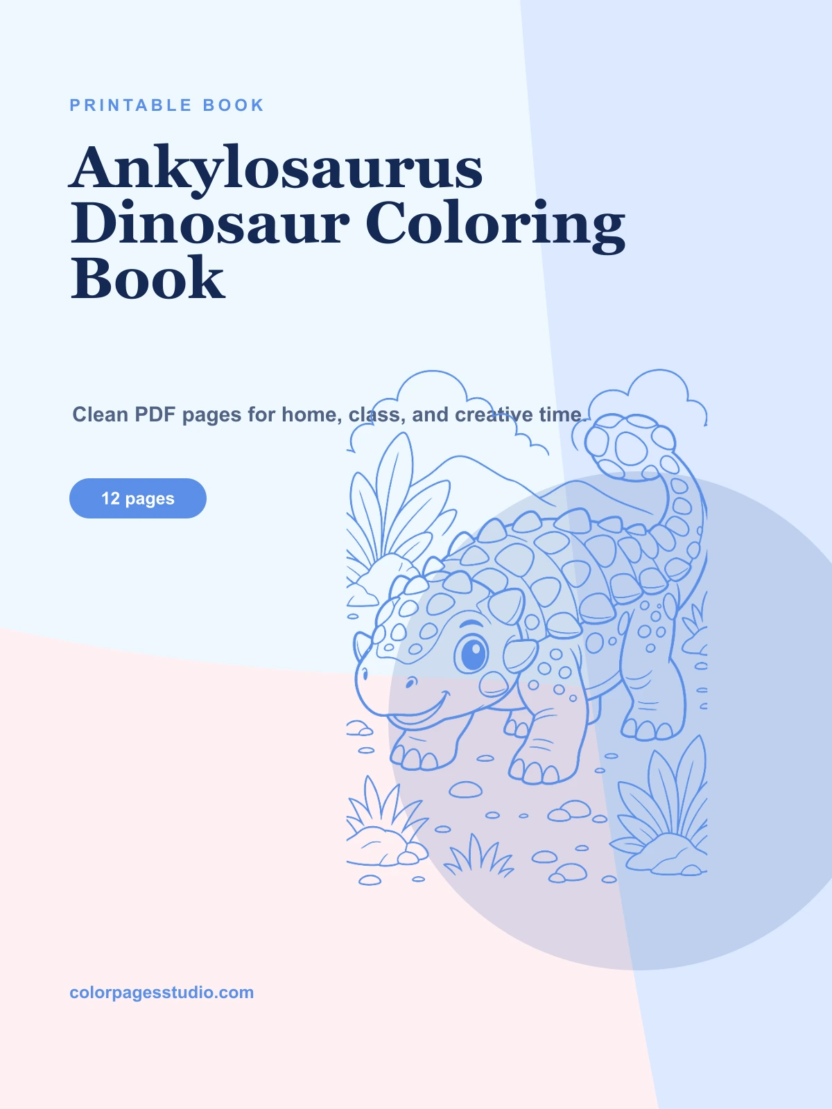 Ankylosaurus Dinosaur Coloring Book cover