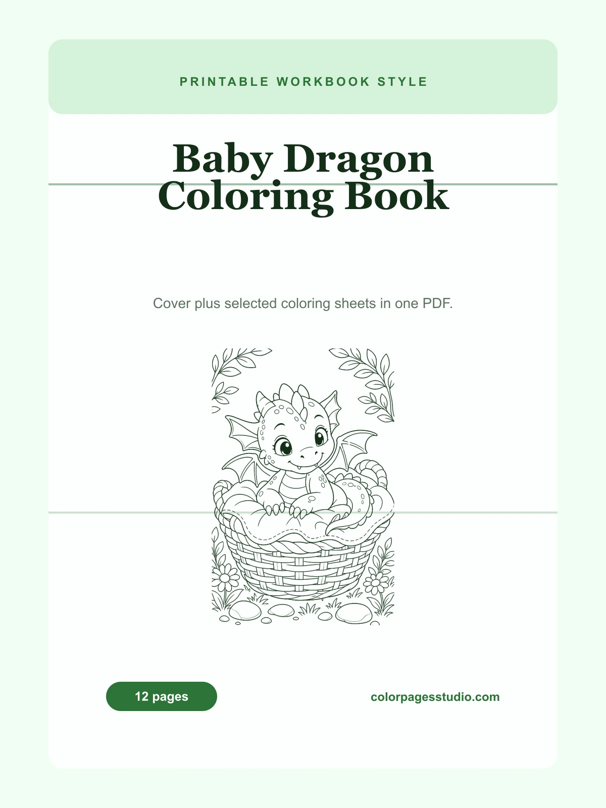 Baby Dragon Coloring Book cover