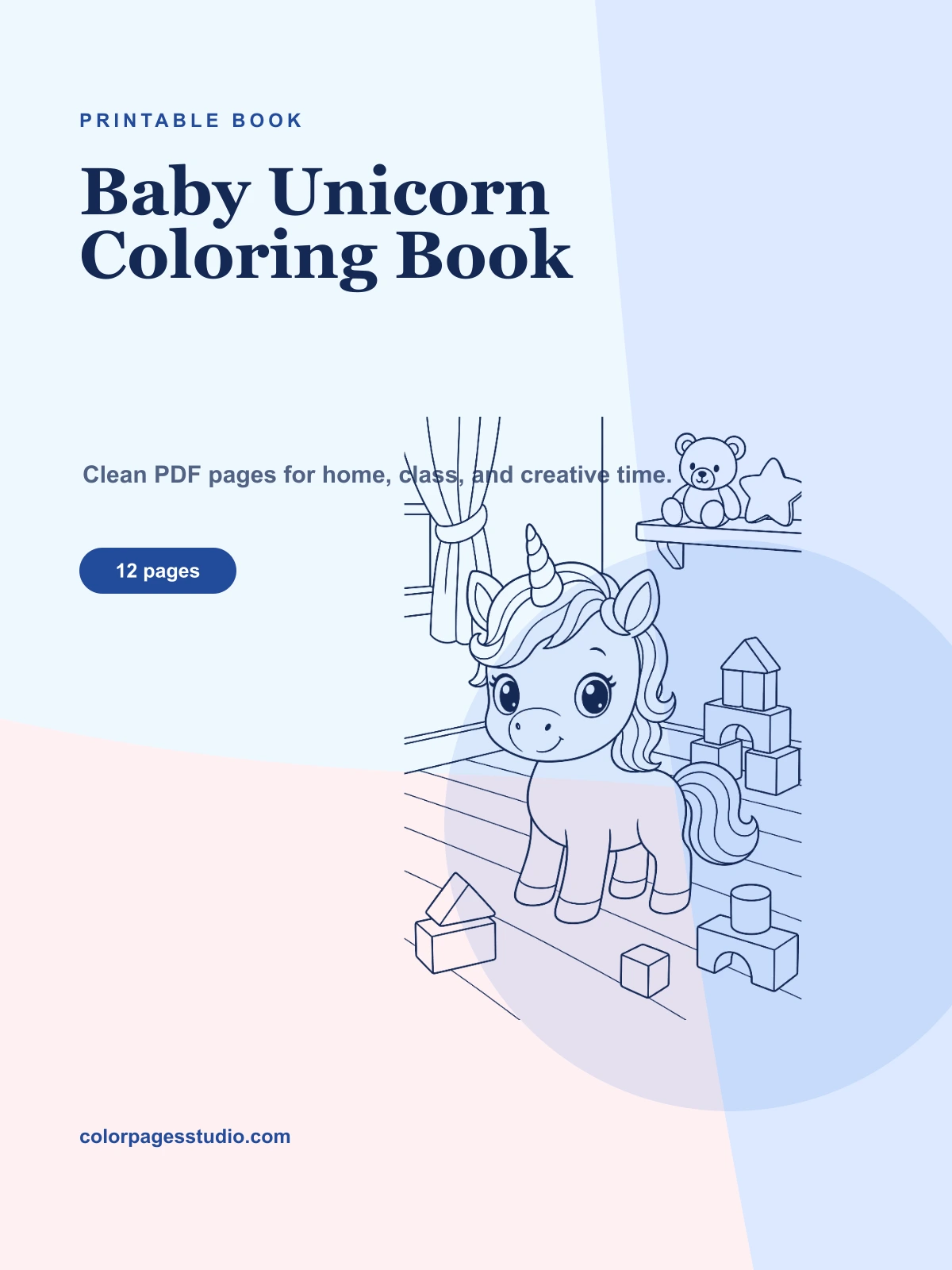Baby Unicorn Coloring Book cover