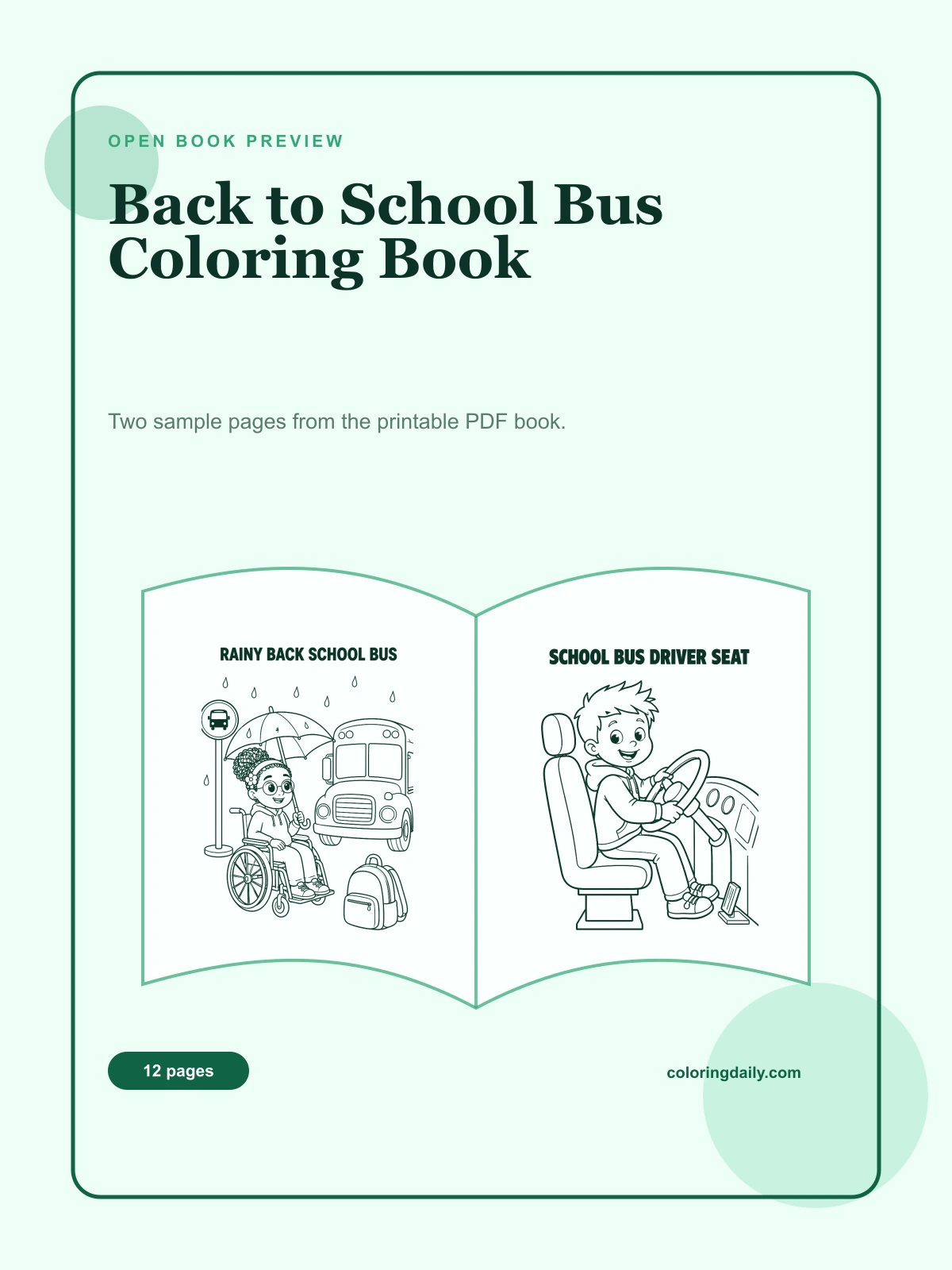 Back to School Bus Coloring Book cover