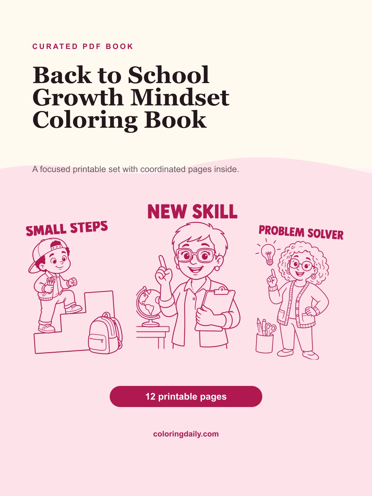 Back to School Growth Mindset Coloring Book cover