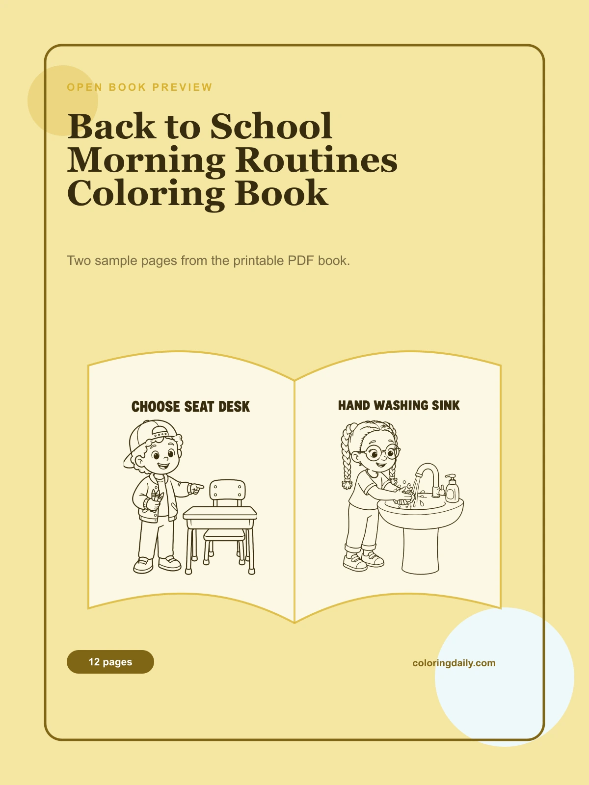 Back to School Morning Routines Coloring Book cover