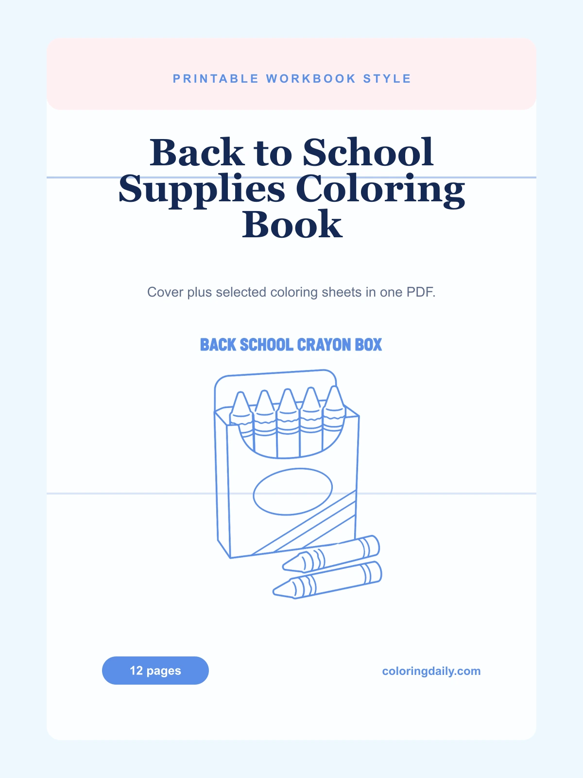 Back to School Supplies Coloring Book cover