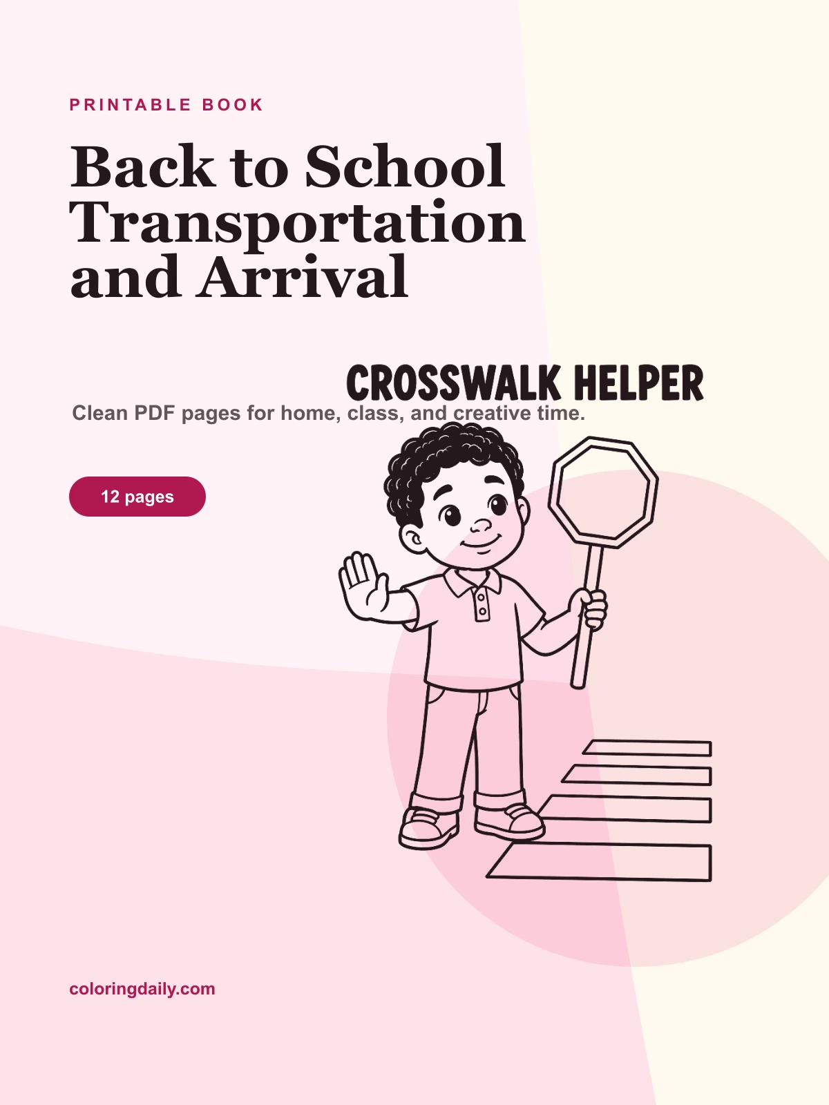 Back to School Transportation and Arrival Coloring Book cover