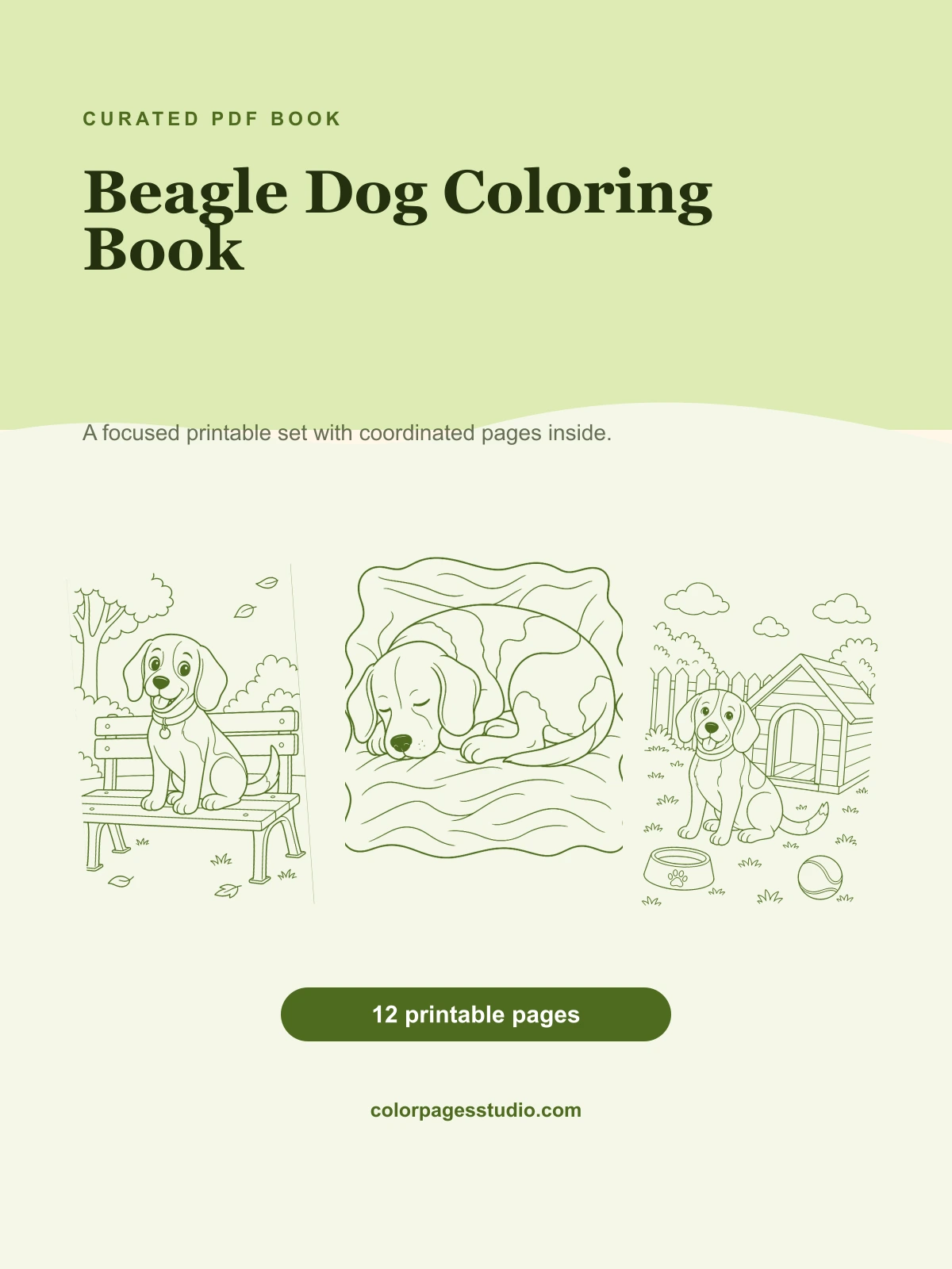 Beagle Dog Coloring Book cover
