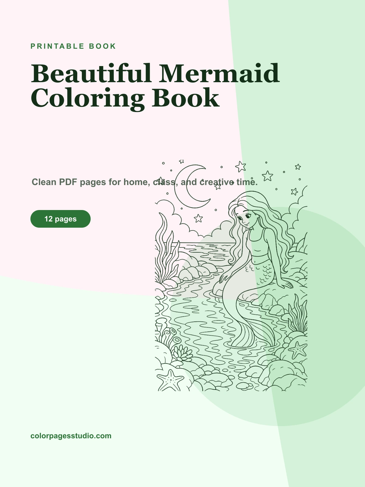 Beautiful Mermaid Coloring Book cover