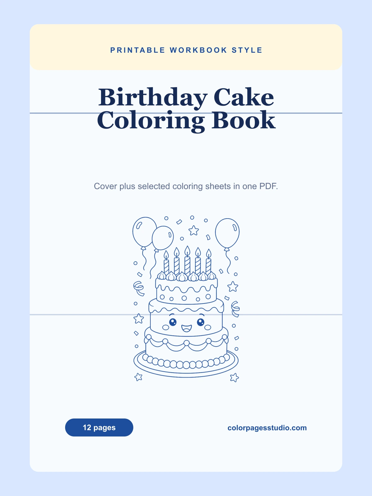 Birthday Cake Coloring Book cover