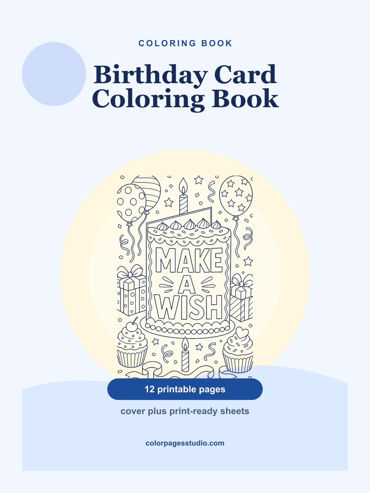 Birthday Card Coloring Book cover