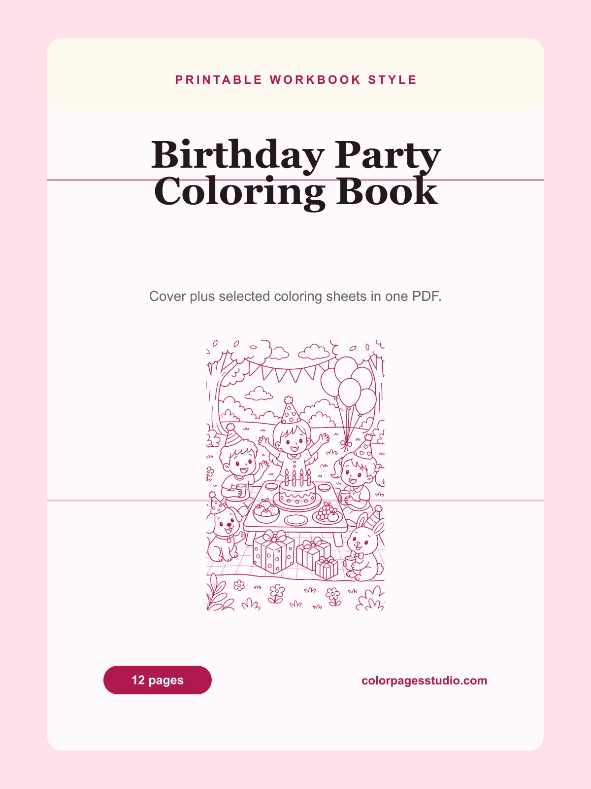 Birthday Party Coloring Book cover