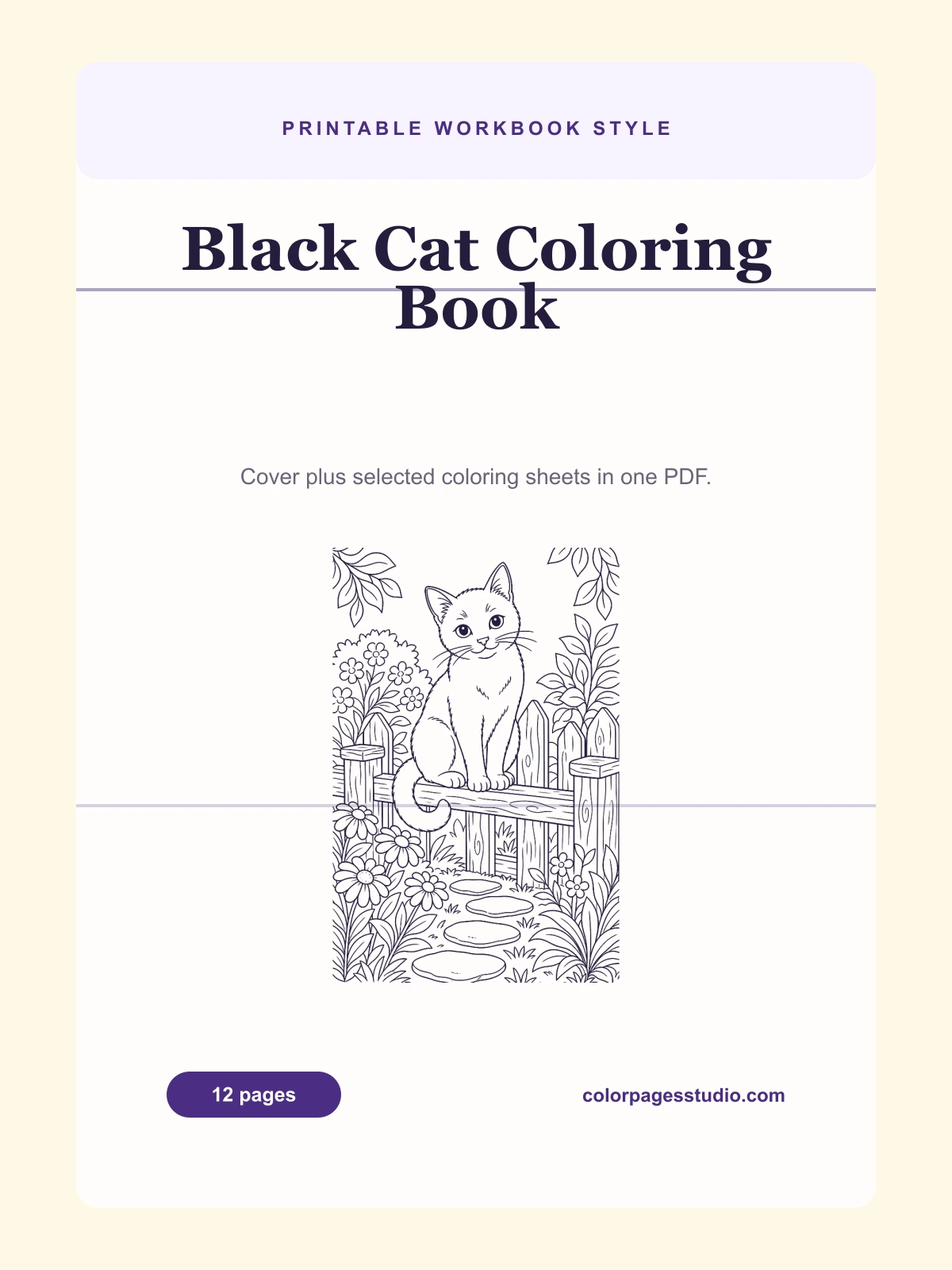 Black Cat Coloring Book cover