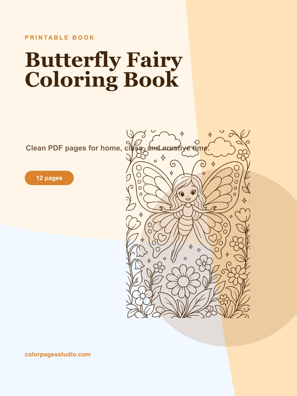 Butterfly Fairy Coloring Book cover
