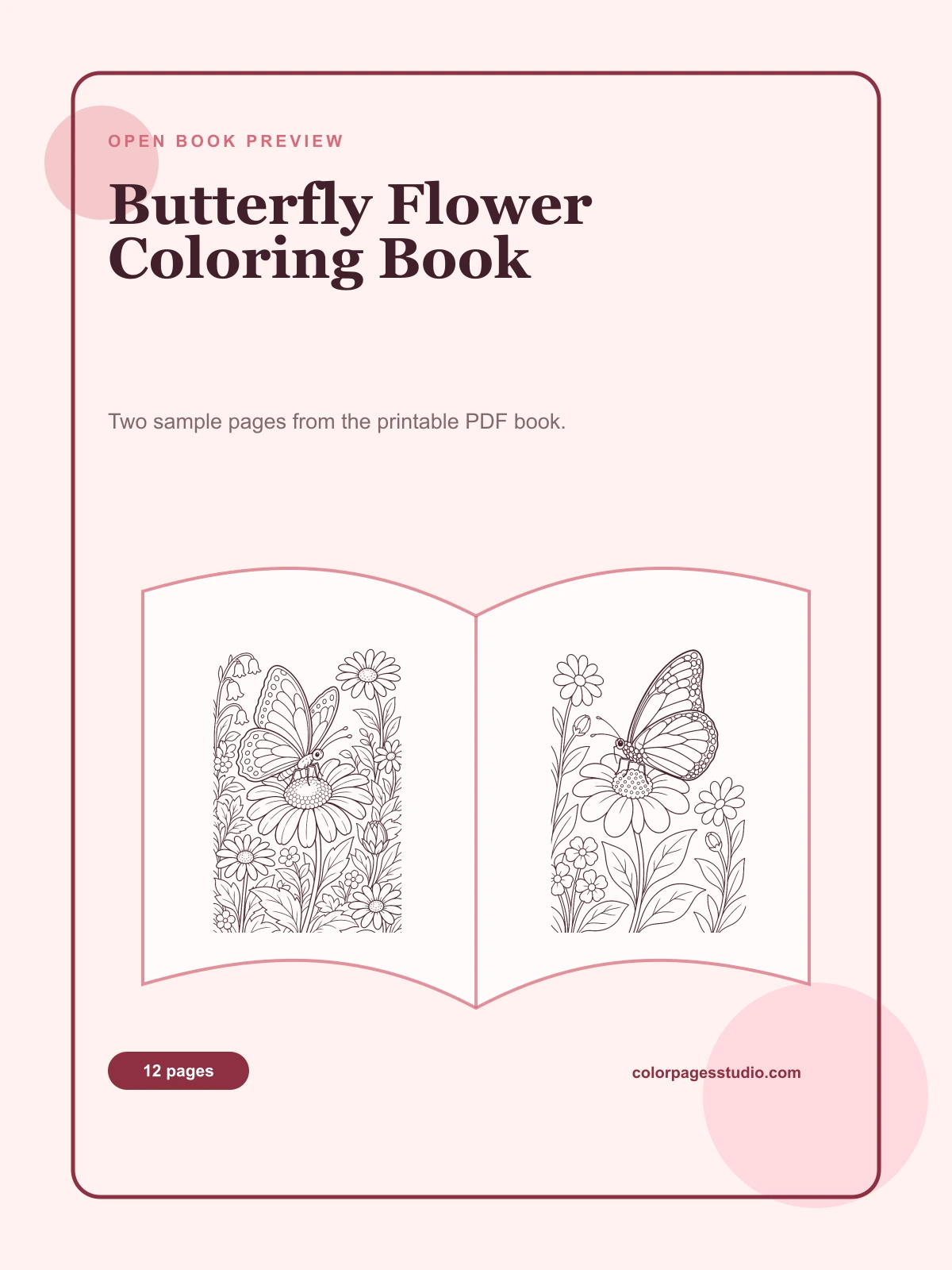 Butterfly Flower Coloring Book cover