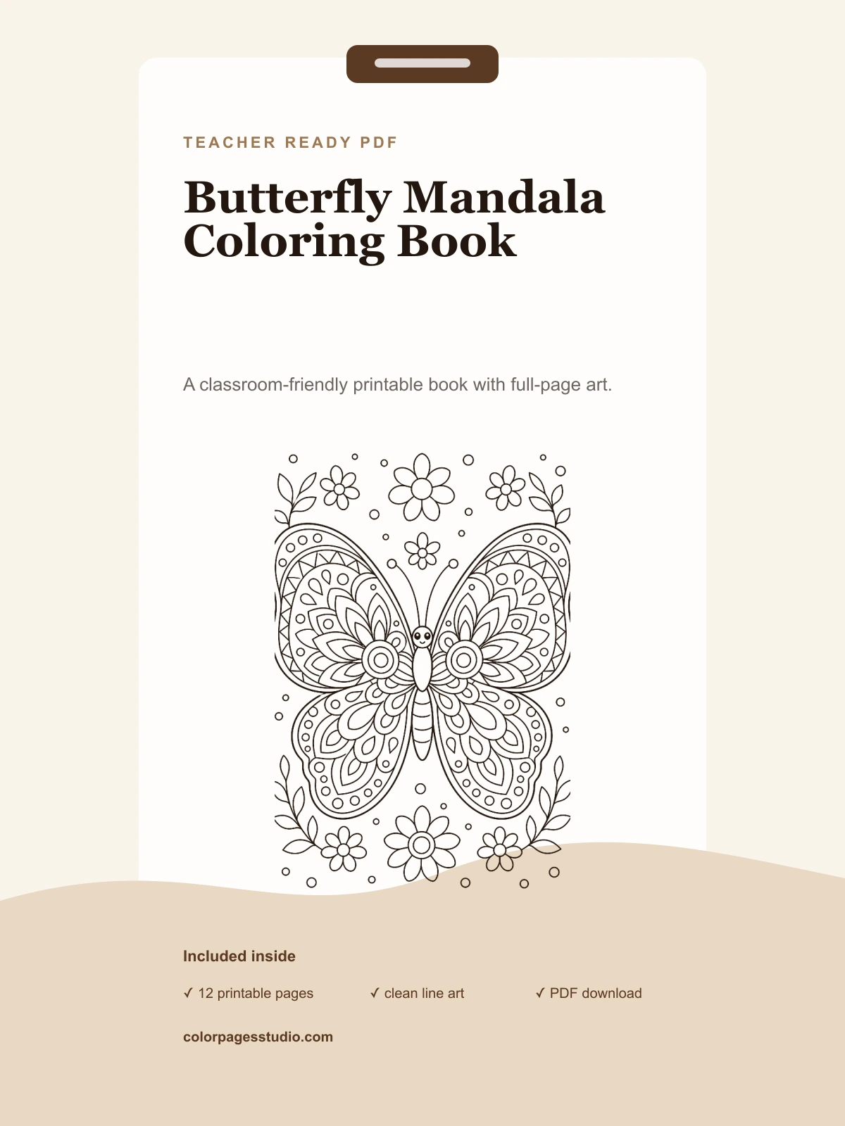 Butterfly Mandala Coloring Book cover