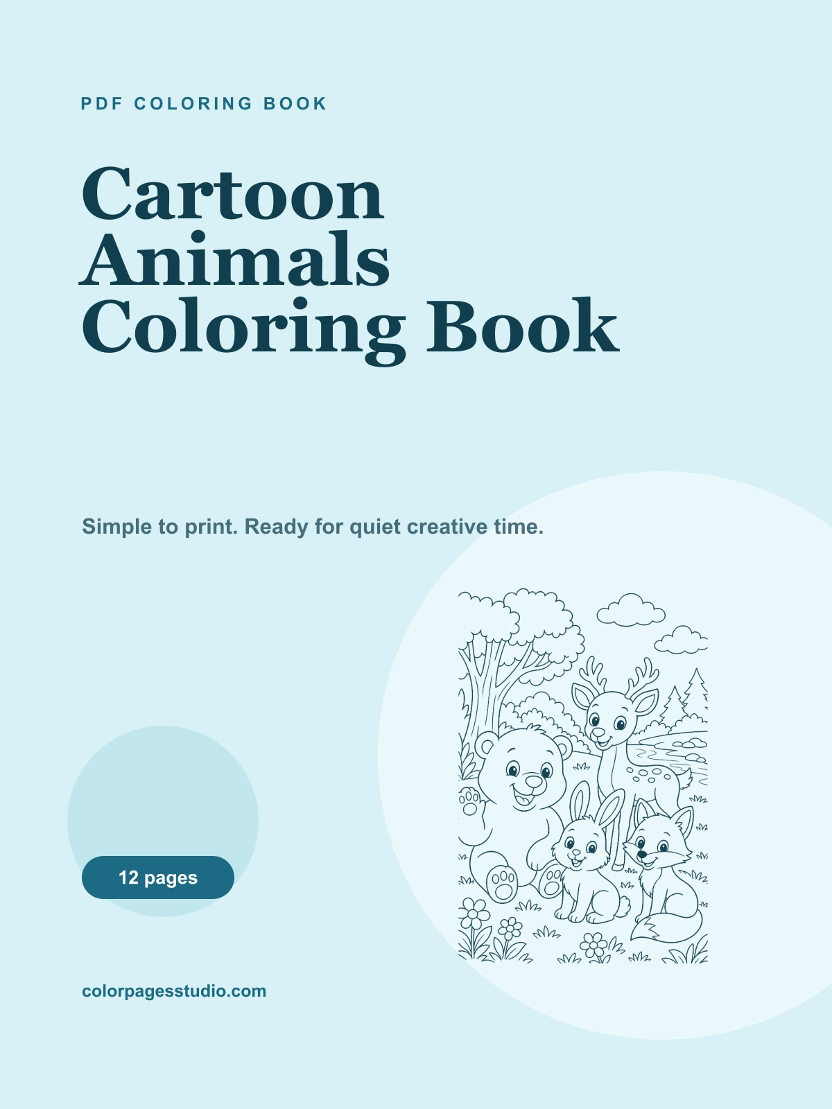 Cartoon Animals Coloring Book cover