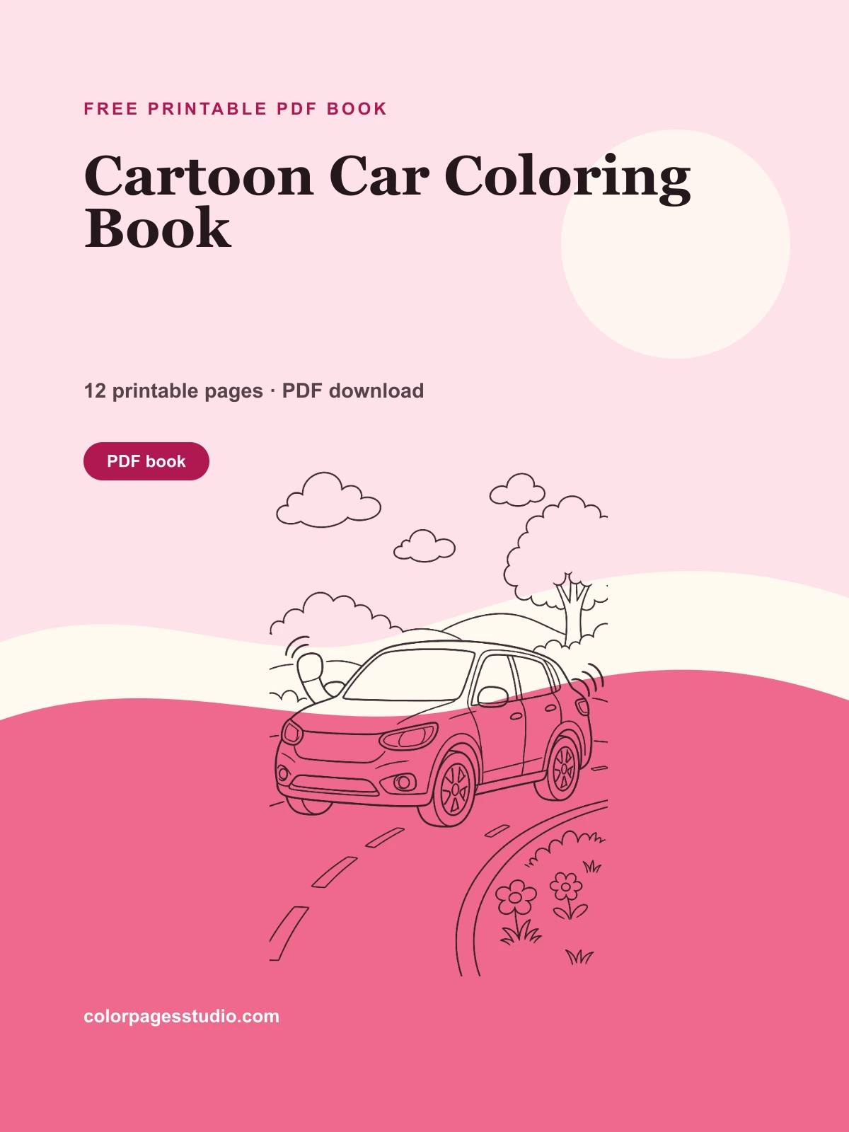 Cartoon Car Coloring Book cover