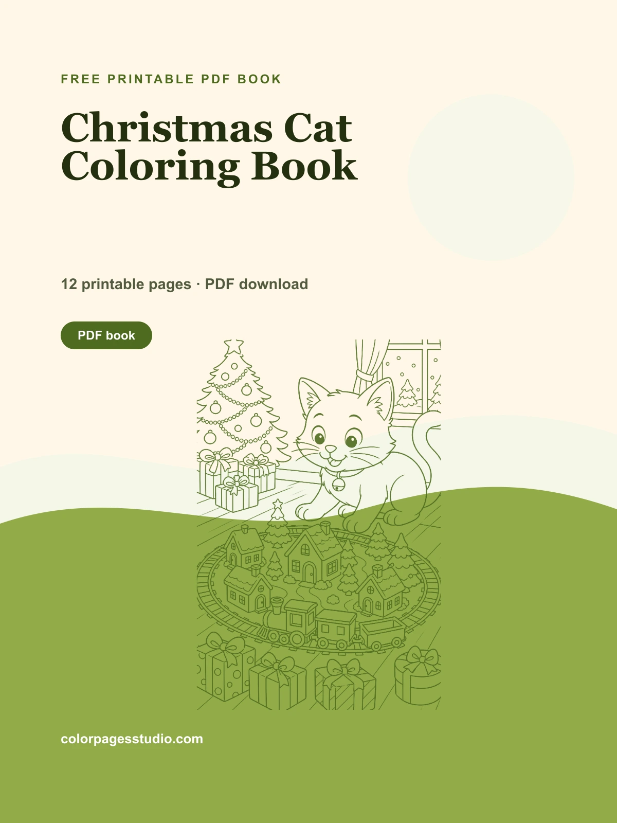 Christmas Cat Coloring Book cover