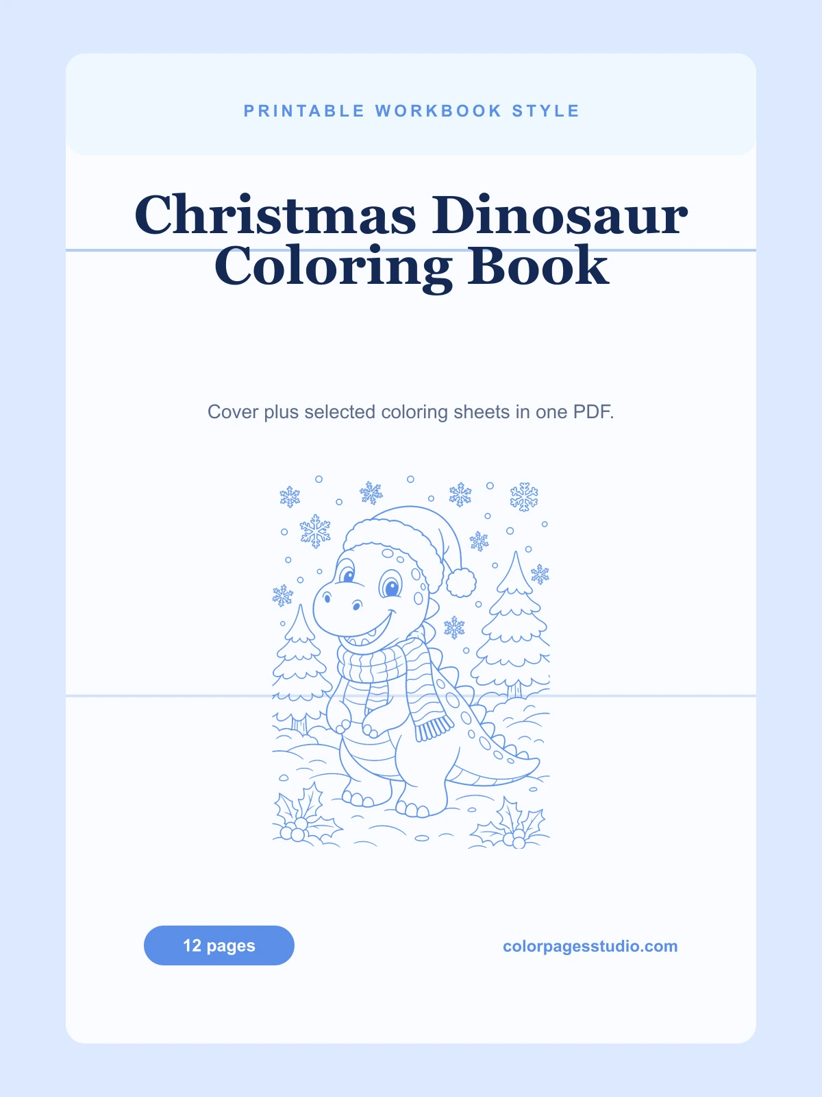 Christmas Dinosaur Coloring Book cover