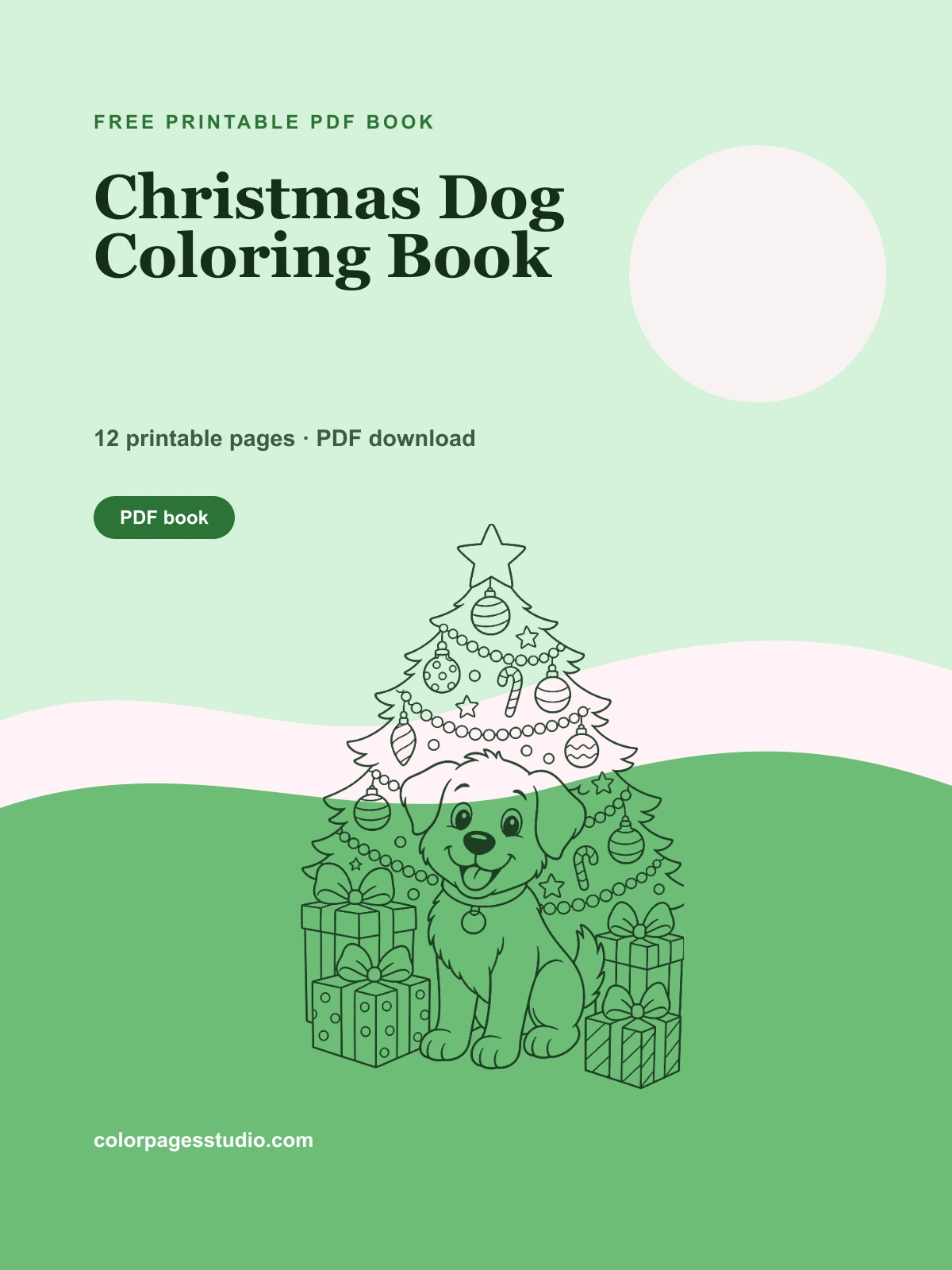 Christmas Dog Coloring Book cover