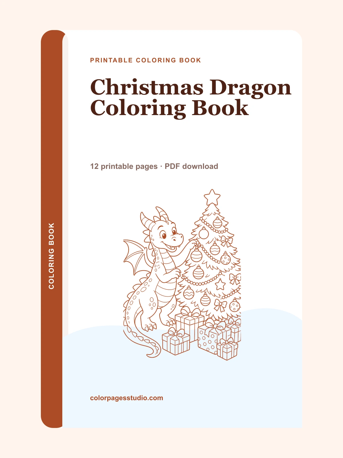 Christmas Dragon Coloring Book cover