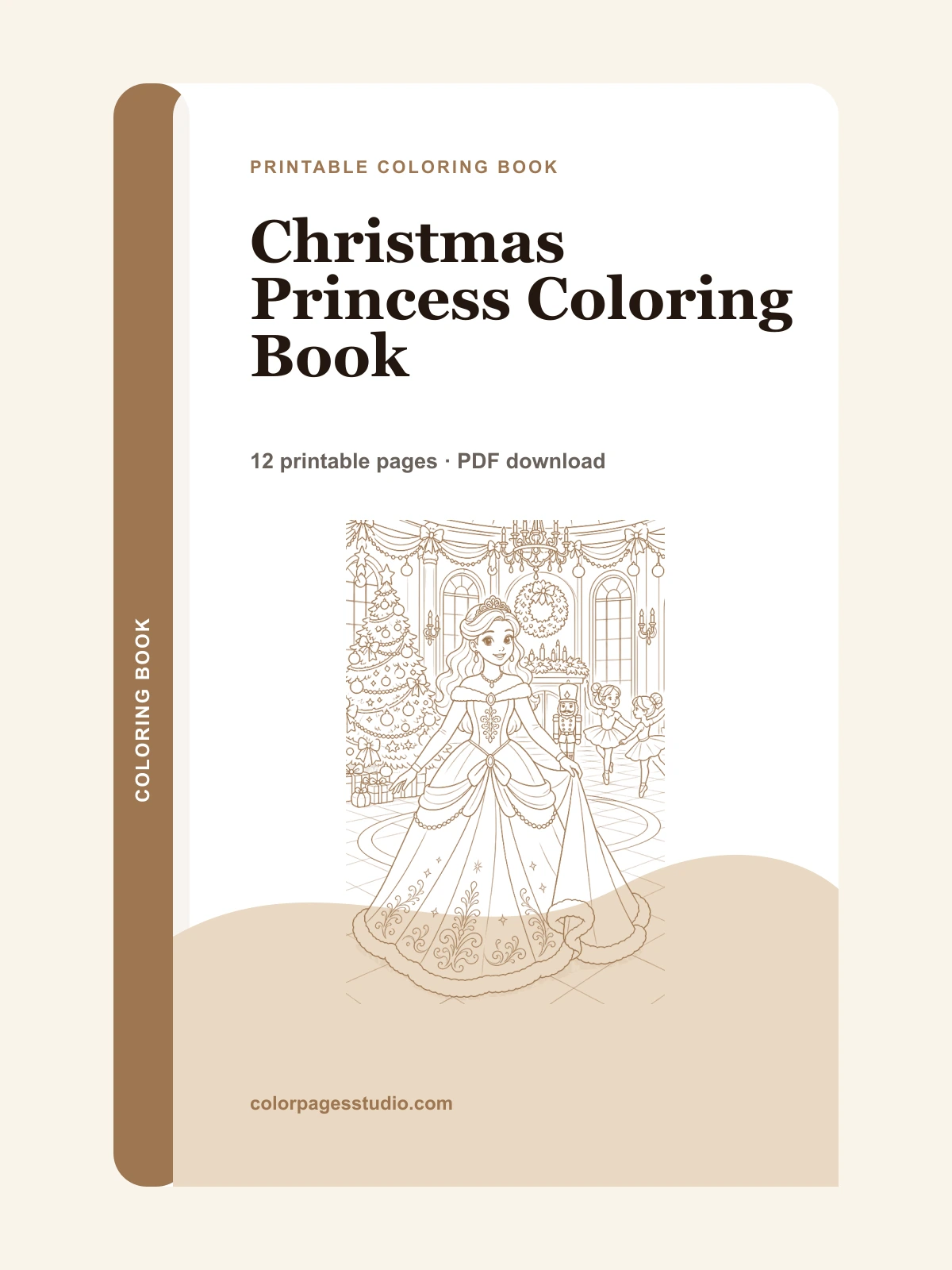 Christmas Princess Coloring Book cover