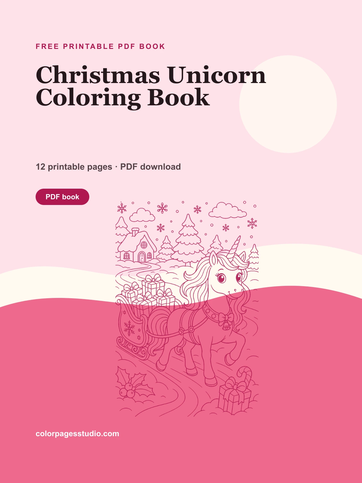 Christmas Unicorn Coloring Book cover