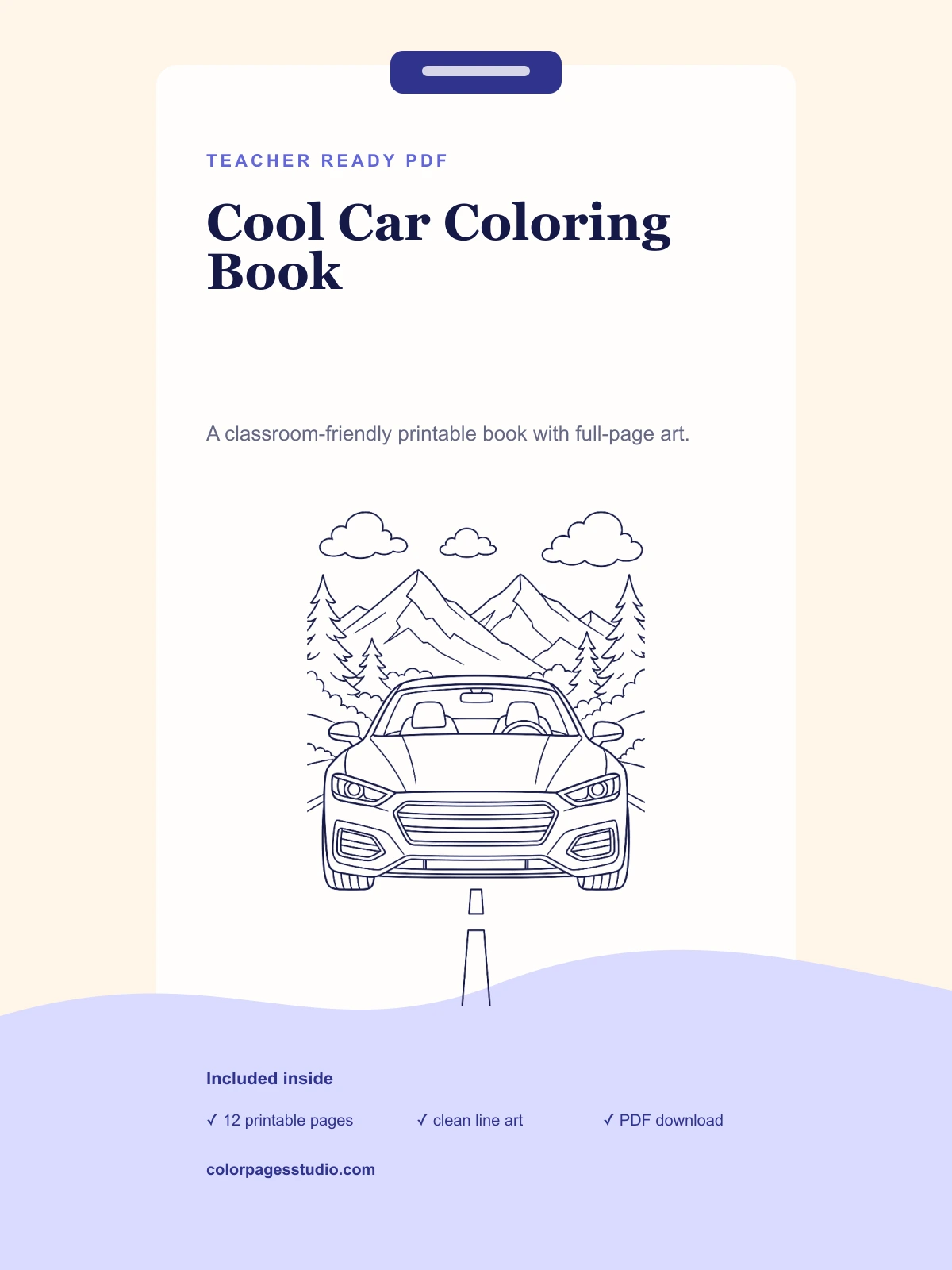 Cool Car Coloring Book cover