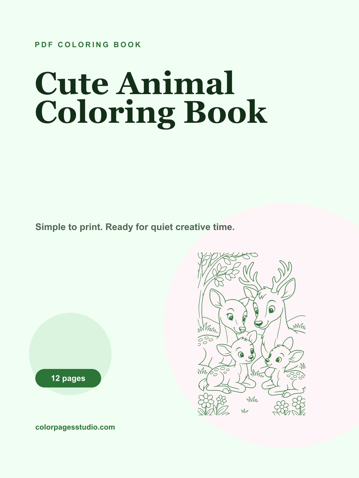 Cute Animal Coloring Book cover