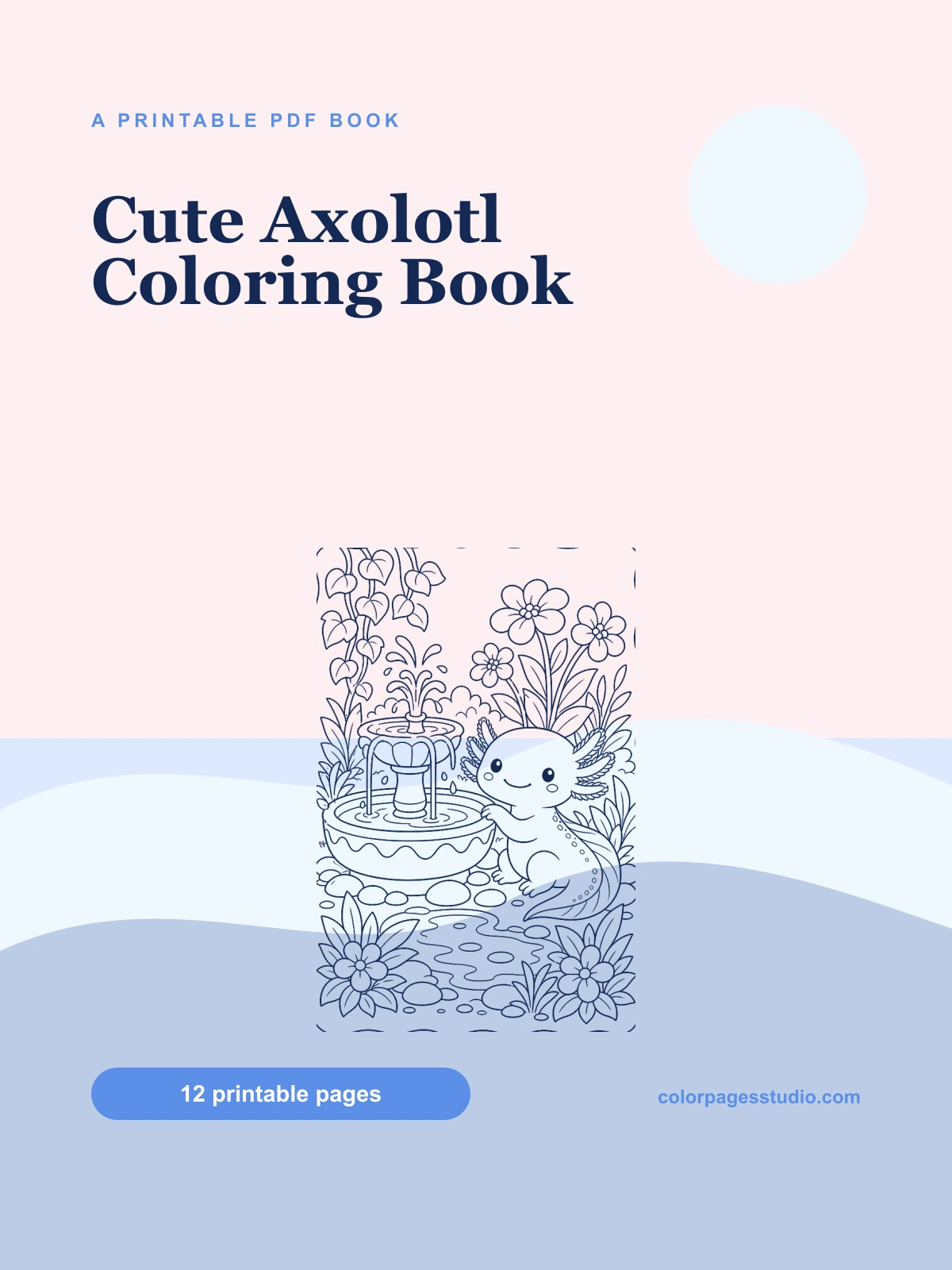 Cute Axolotl Coloring Book cover