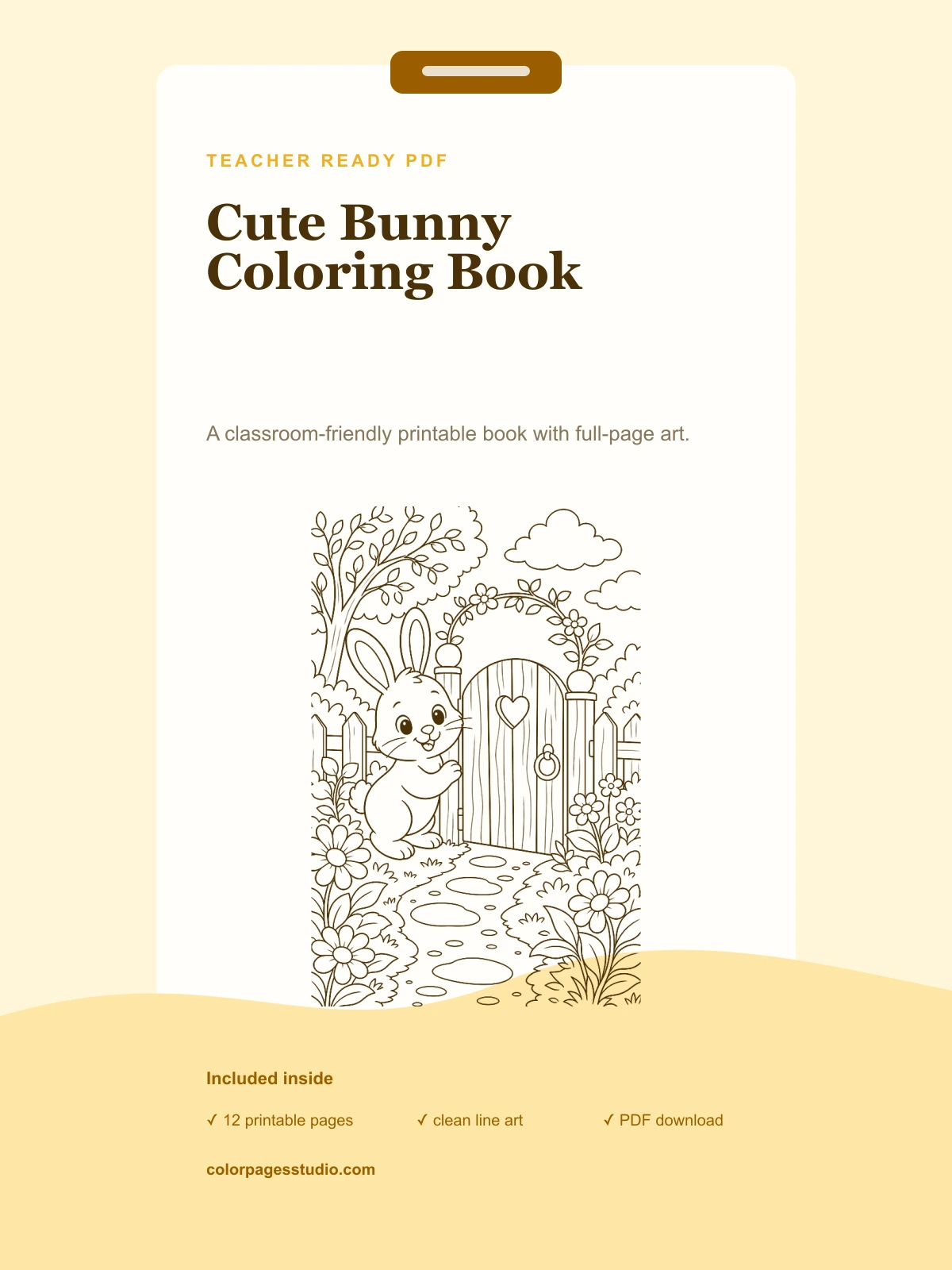 Cute Bunny Coloring Book cover