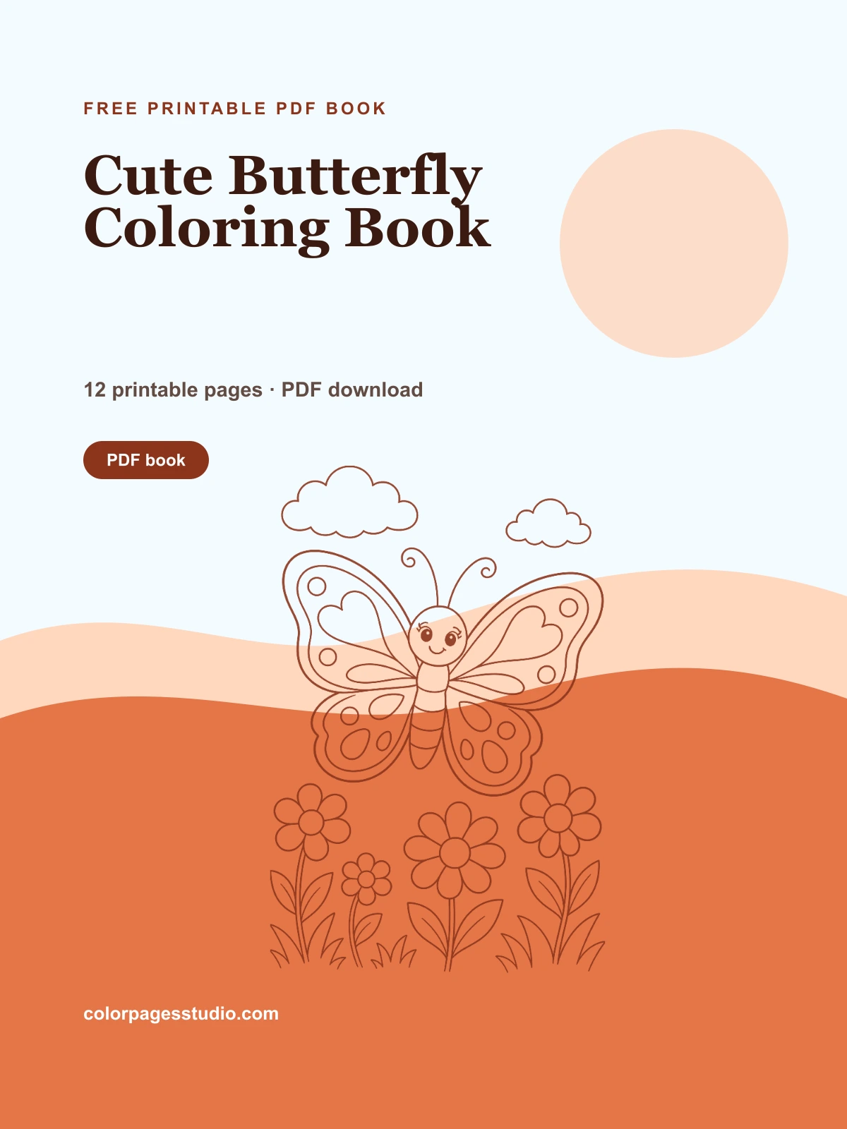 Cute Butterfly Coloring Book cover