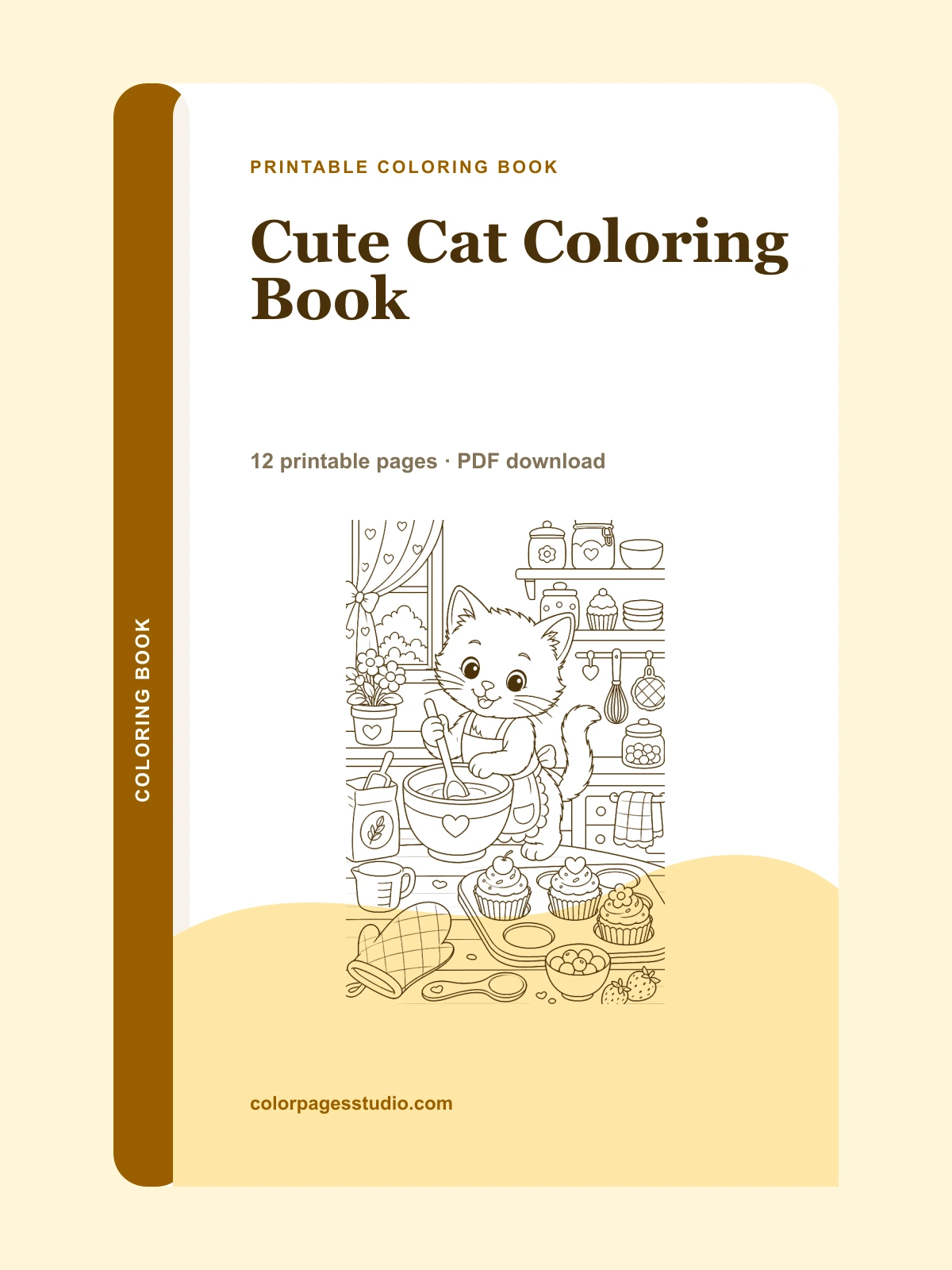 Cute Cat Coloring Book cover