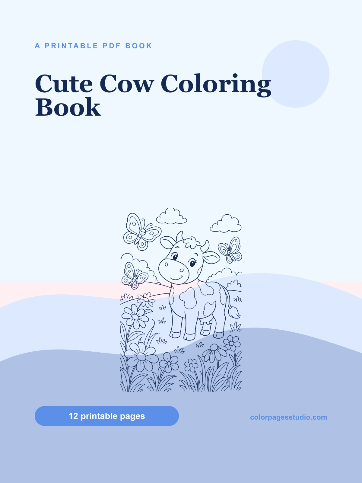 Cute Cow Coloring Book cover
