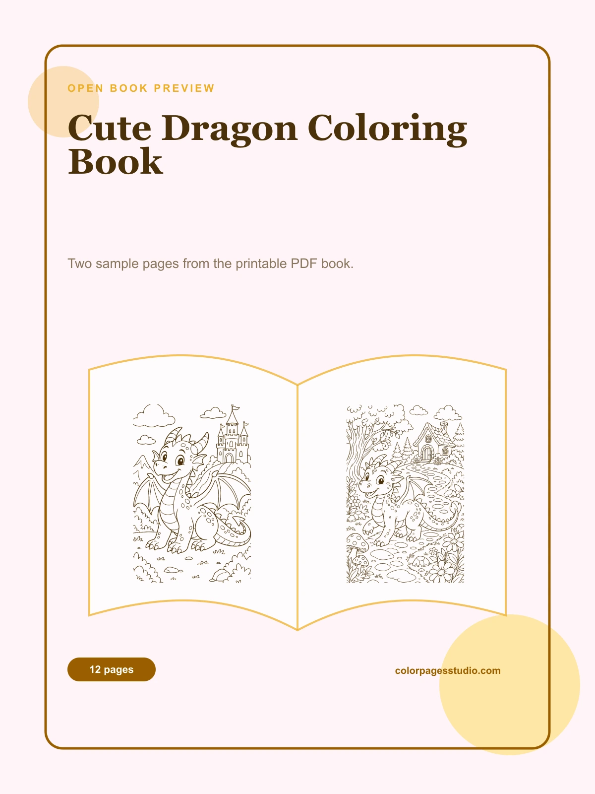 Cute Dragon Coloring Book cover