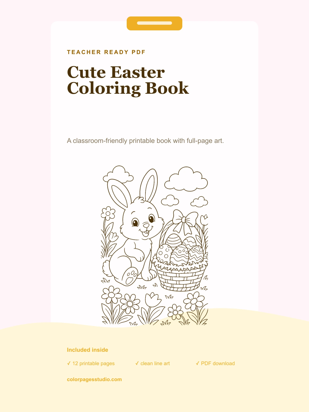 Cute Easter Coloring Book cover