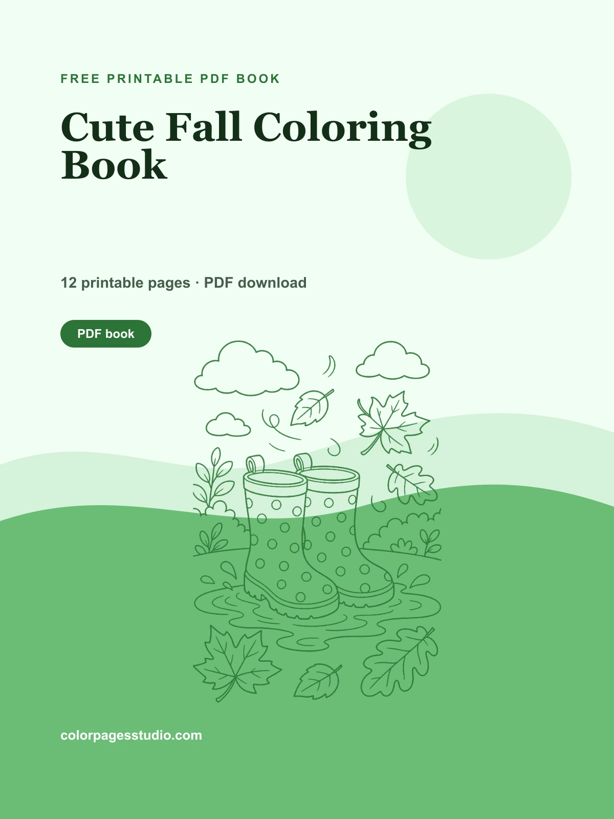Cute Fall Coloring Book cover
