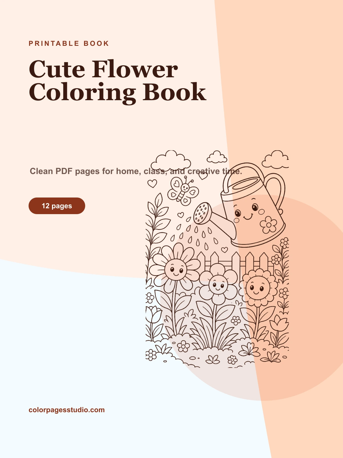 Cute Flower Coloring Book cover