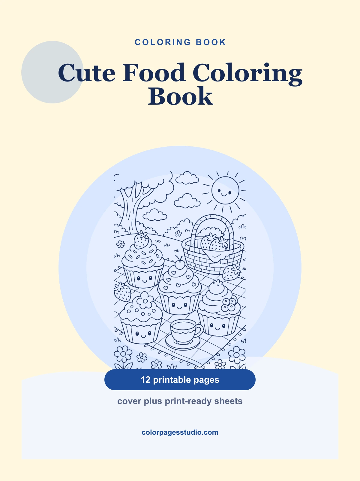 Cute Food Coloring Book cover