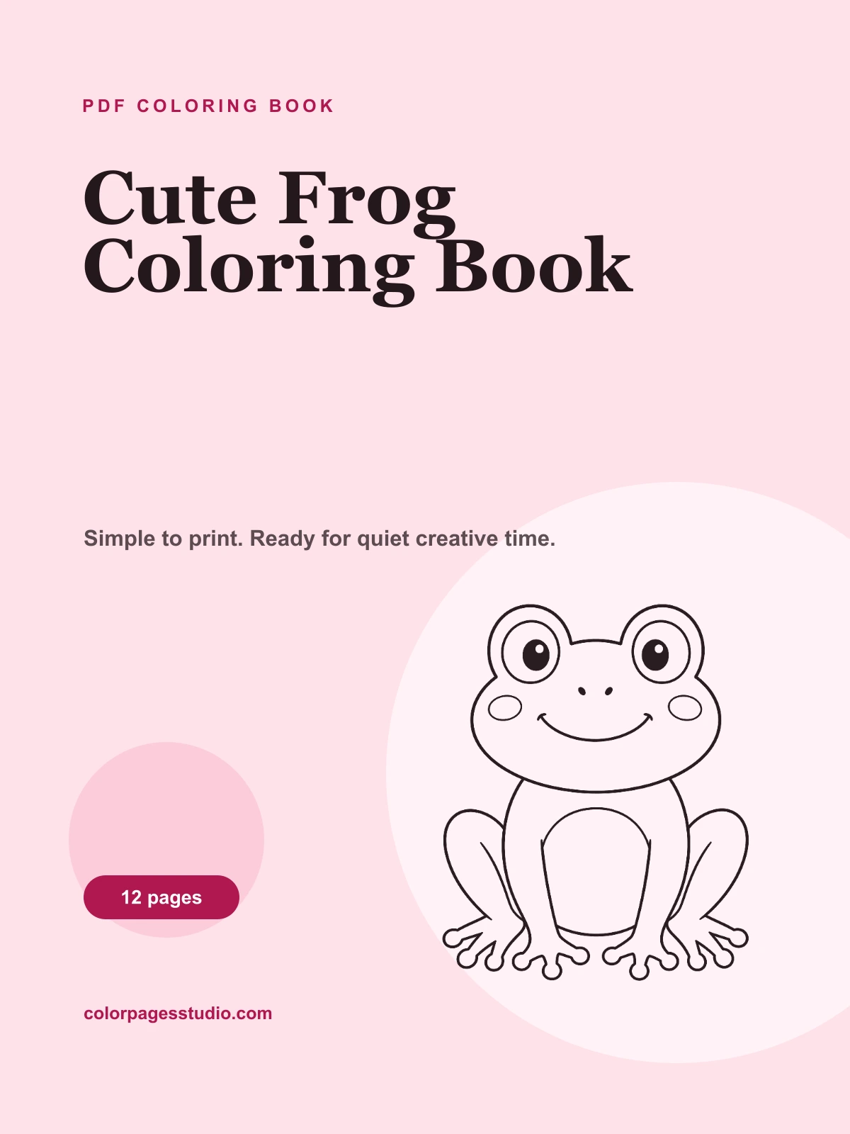 Cute Frog Coloring Book cover