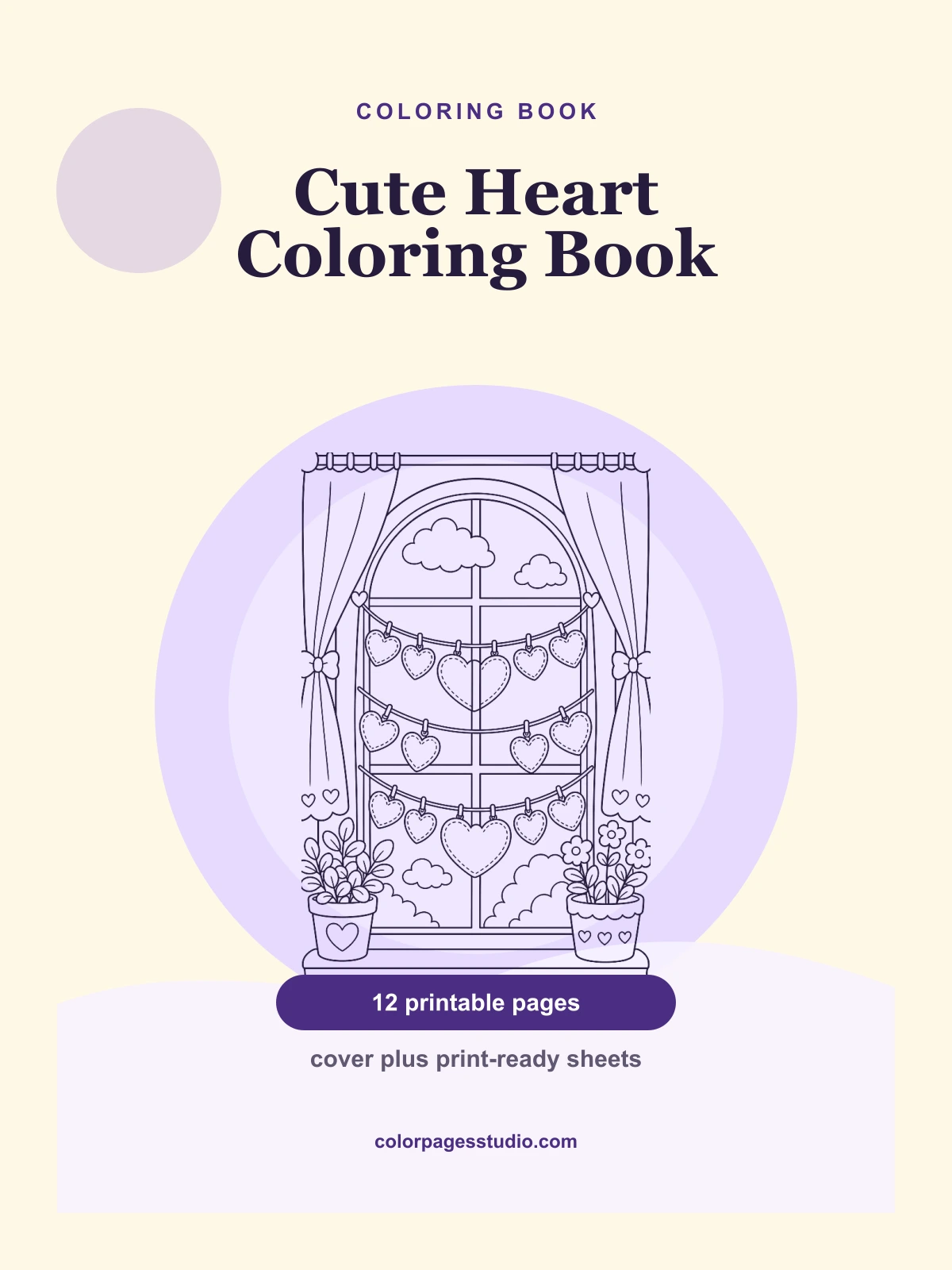 Cute Heart Coloring Book cover