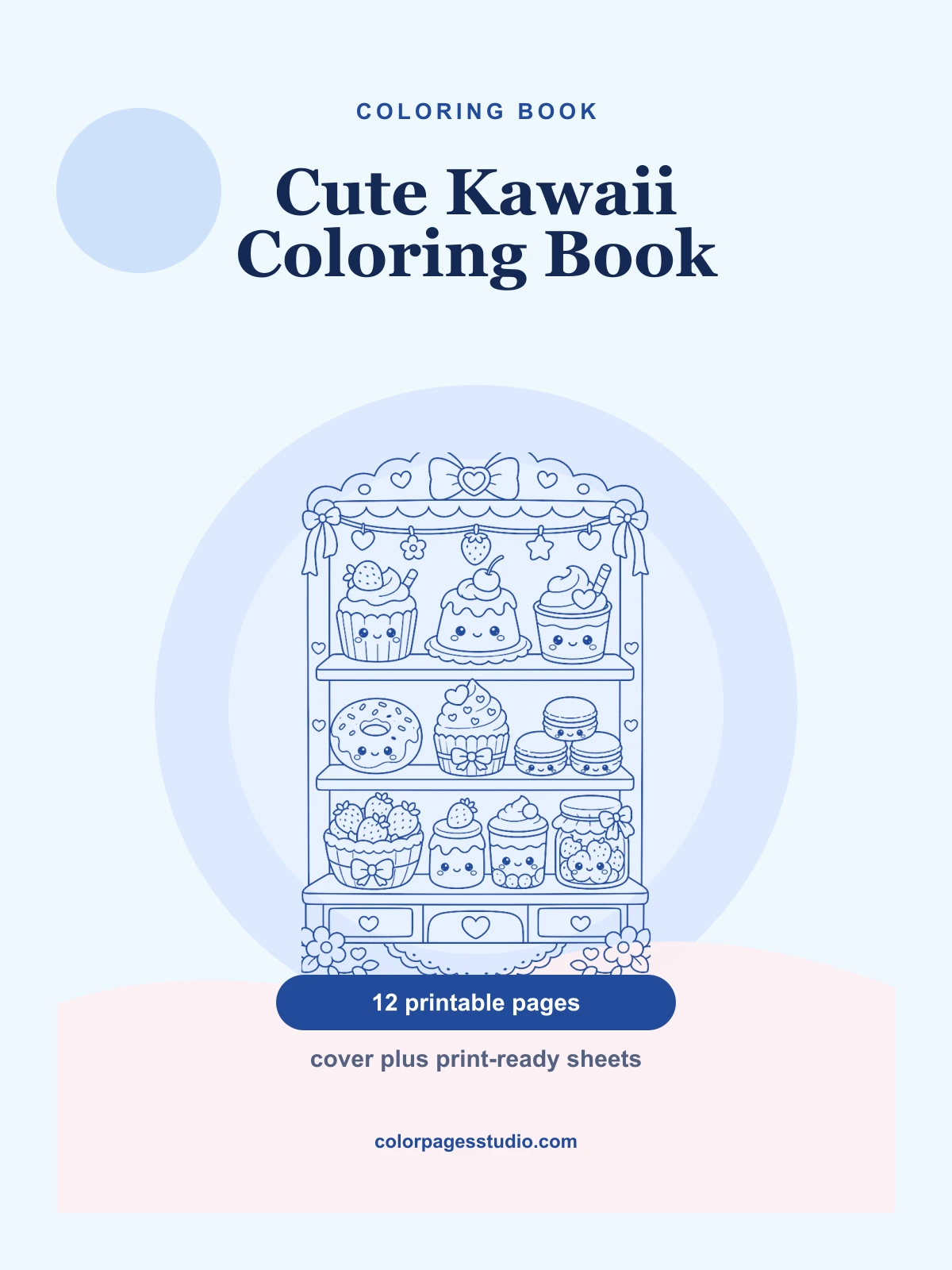 Cute Kawaii Coloring Book cover