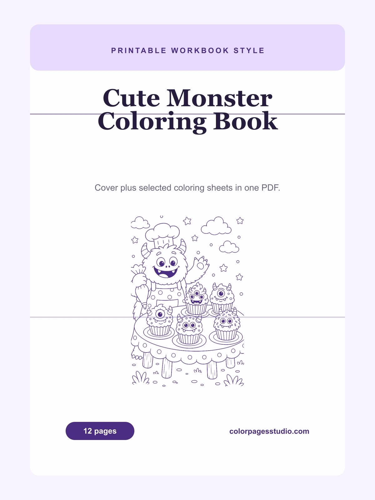 Cute Monster Coloring Book cover
