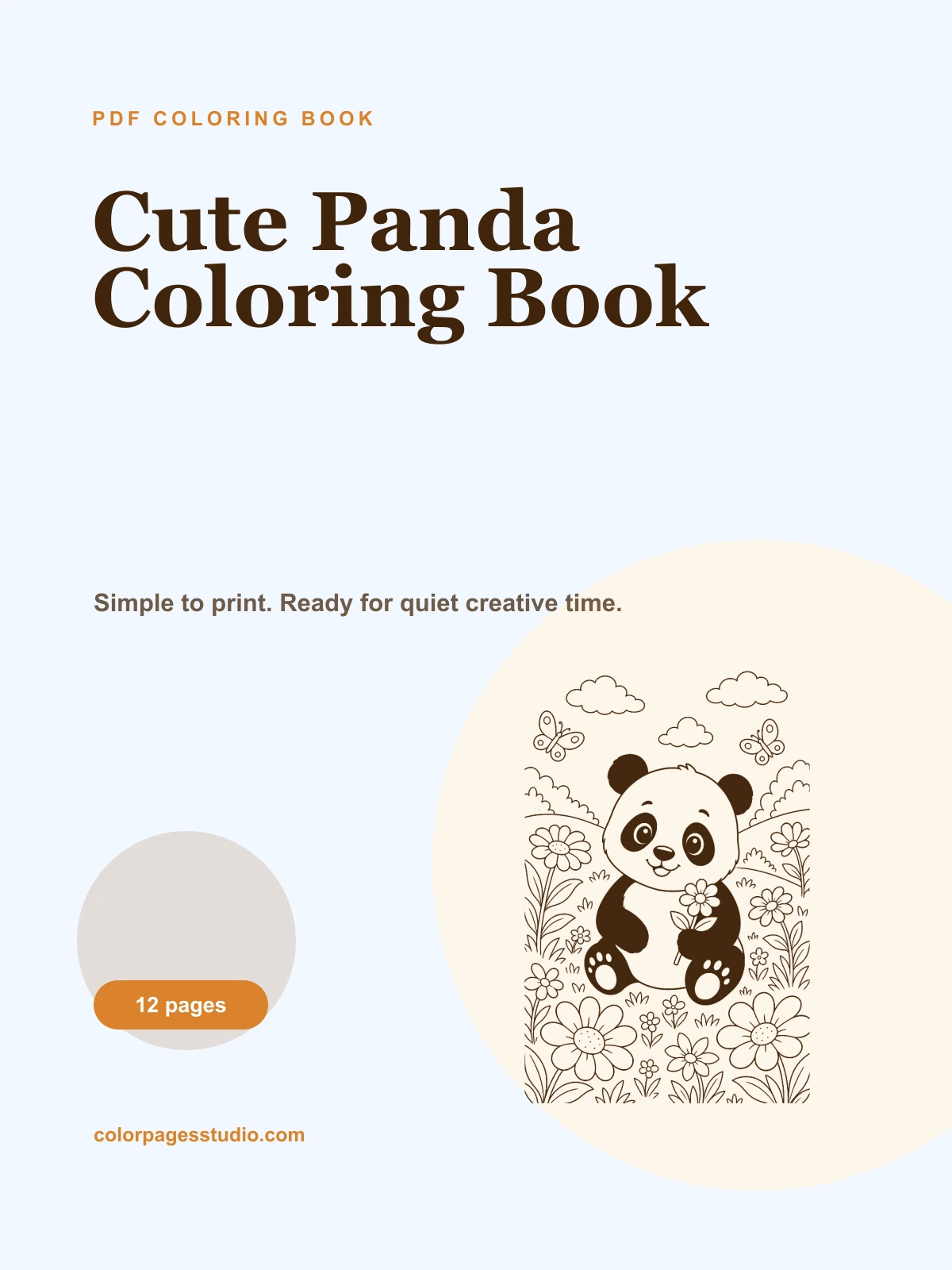 Cute Panda Coloring Book cover