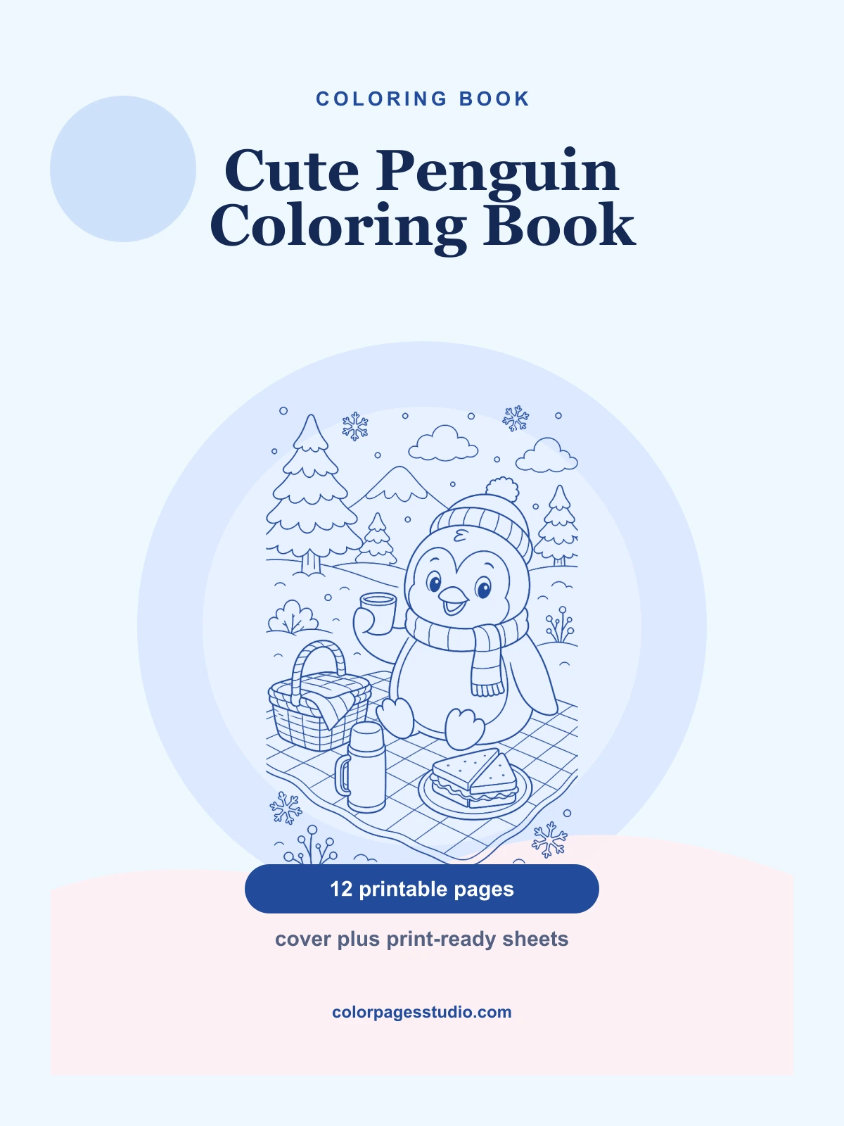 Cute Penguin Coloring Book cover
