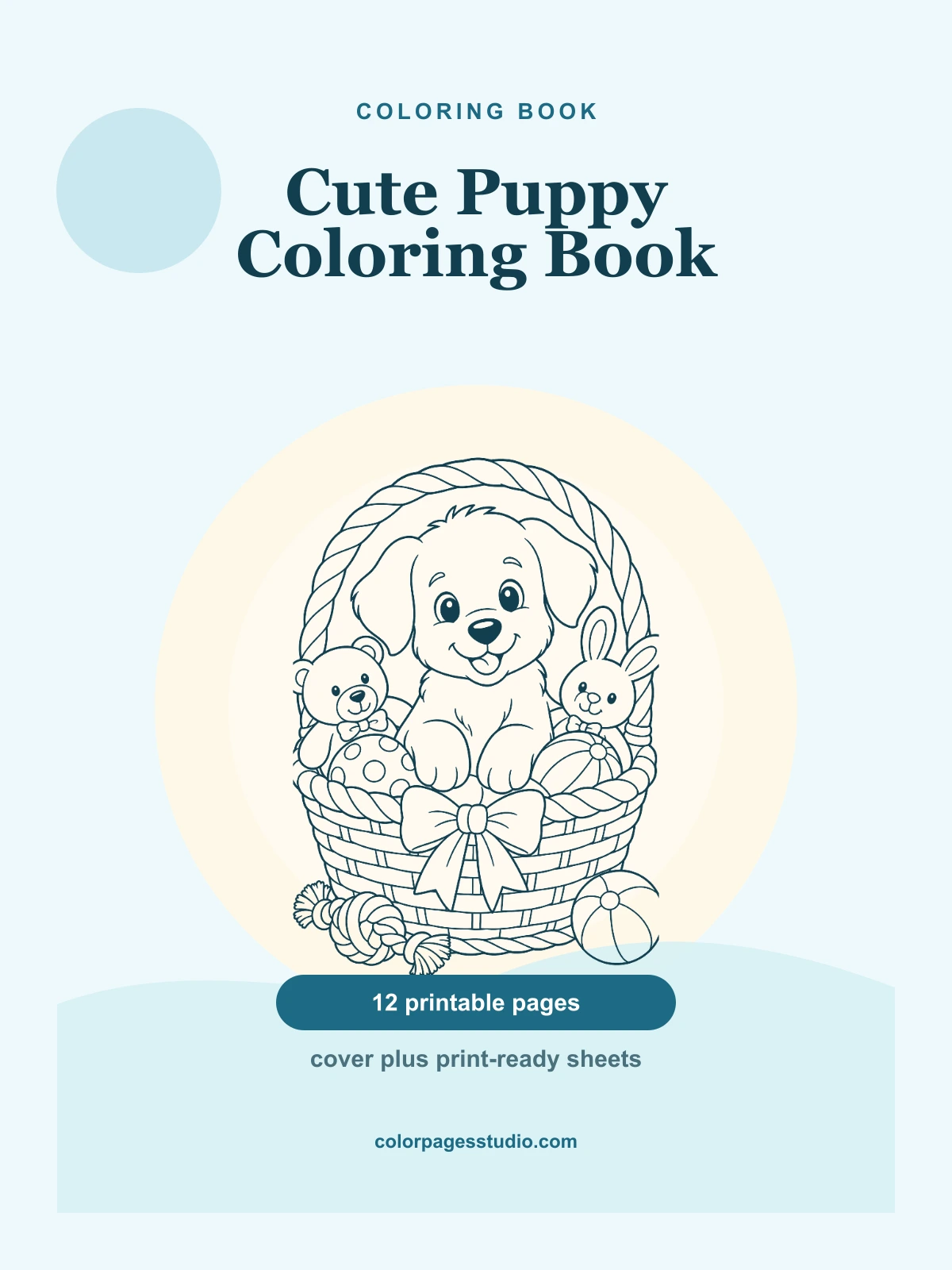 Cute Puppy Coloring Book cover