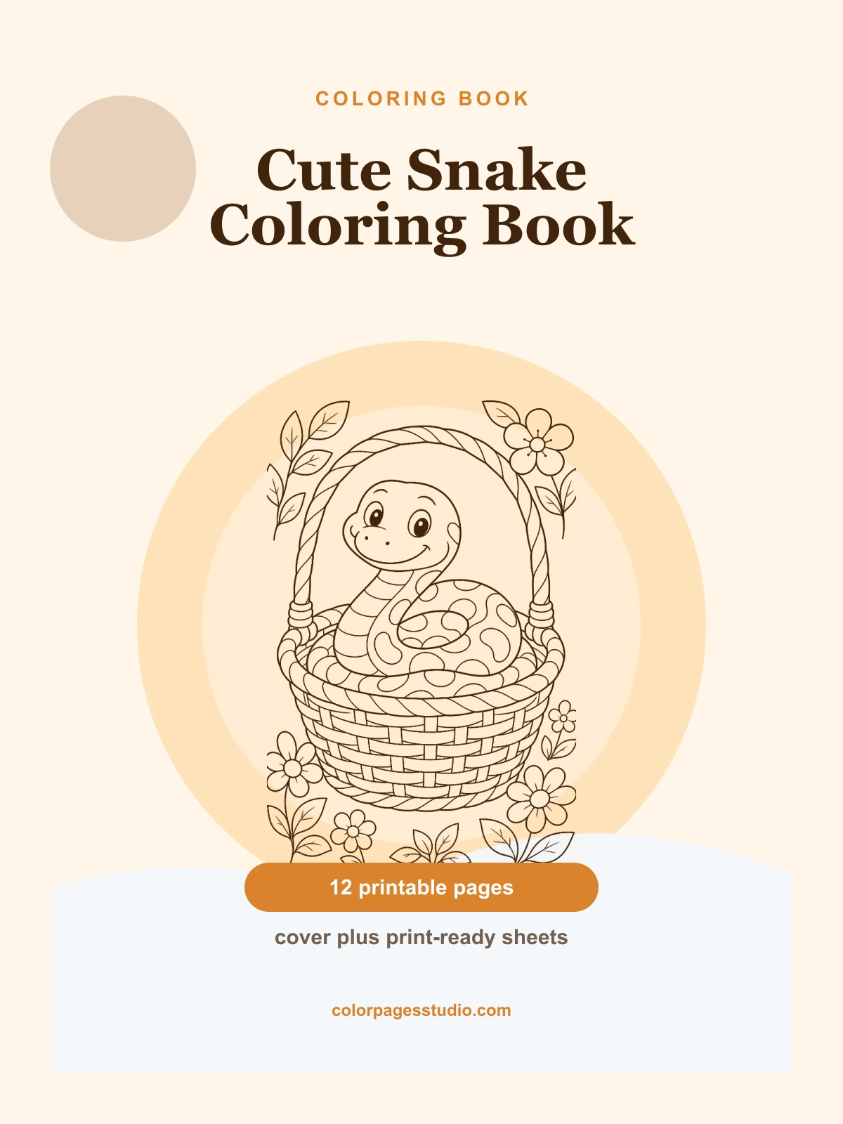 Cute Snake Coloring Book cover