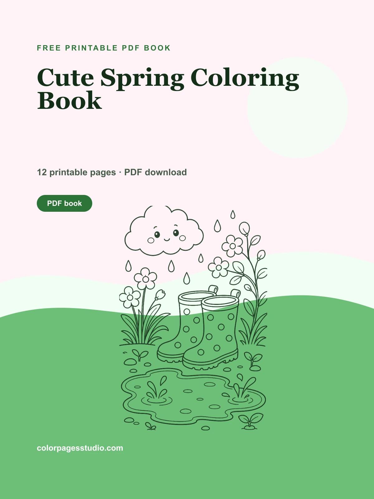 Cute Spring Coloring Book cover